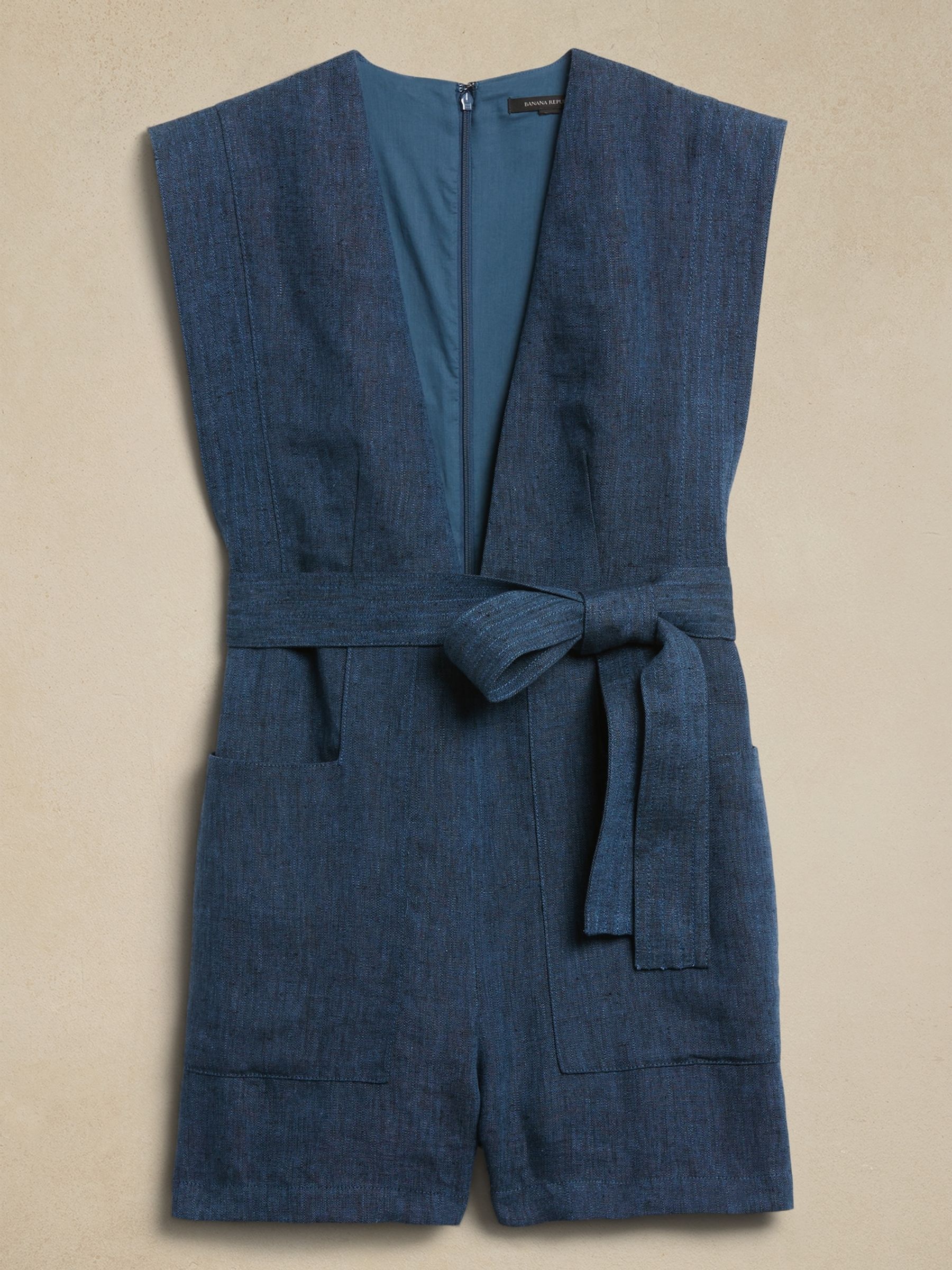 Banana Republic Blue Maxine Linen Playsuit - Image 4 of 4