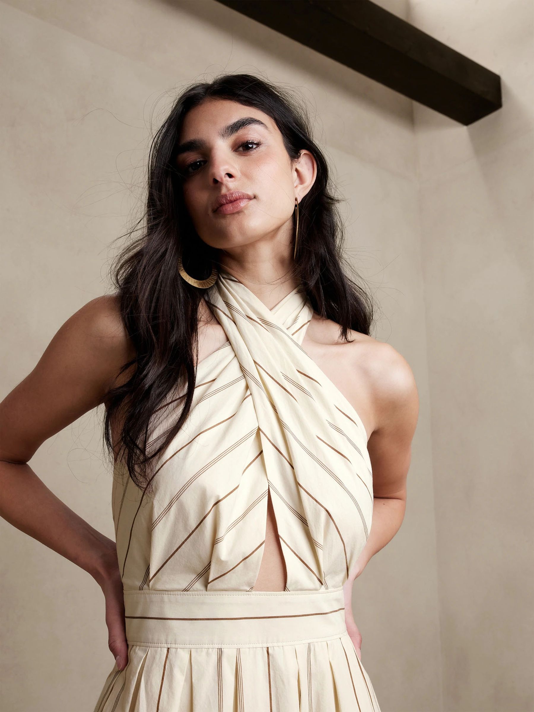 Banana Republic Beige Rhapsody Poplin Maxi Dress - Image 2 of 3