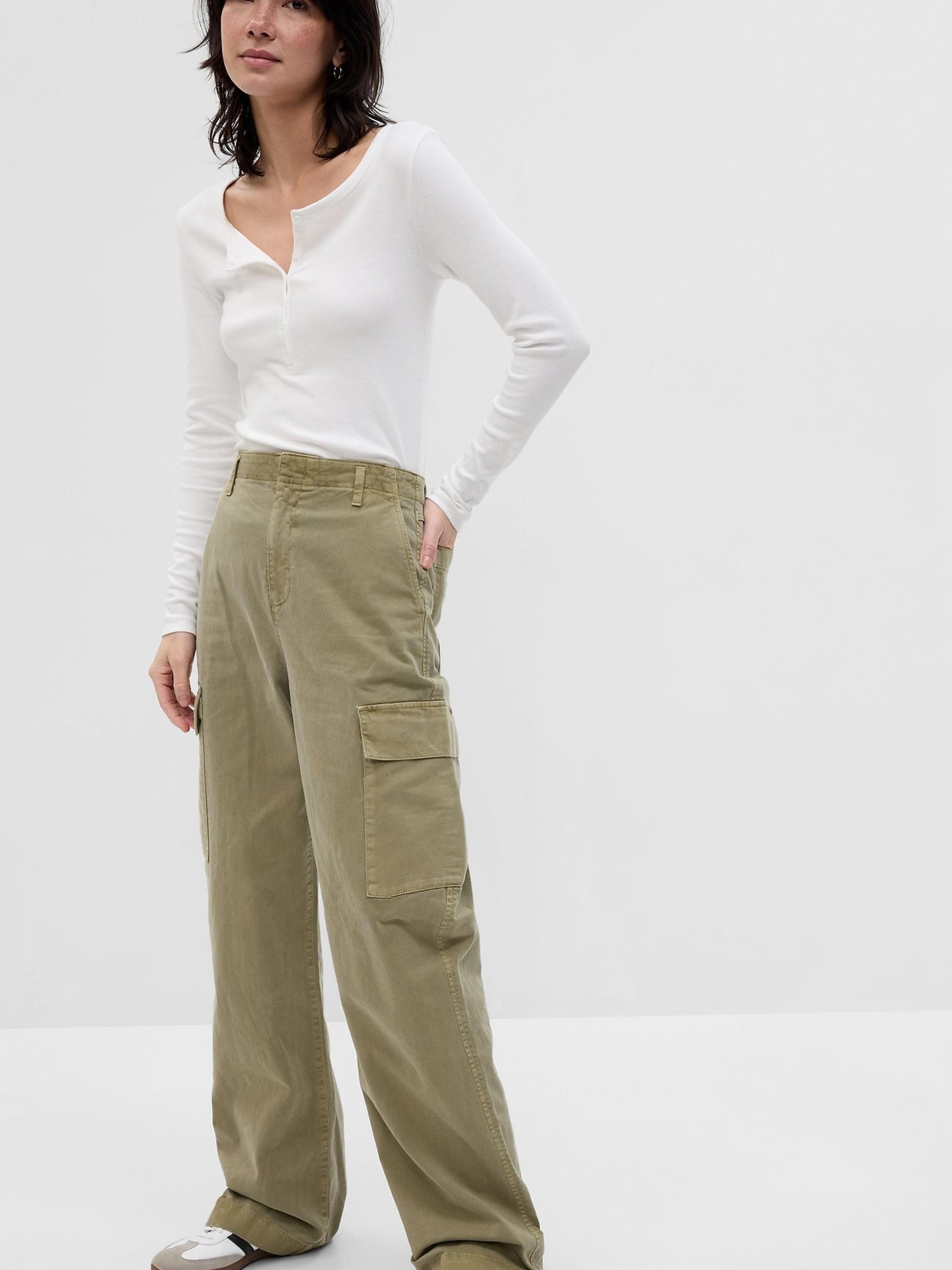 Green Loose Khaki Cargo Trousers - Image 1 of 1