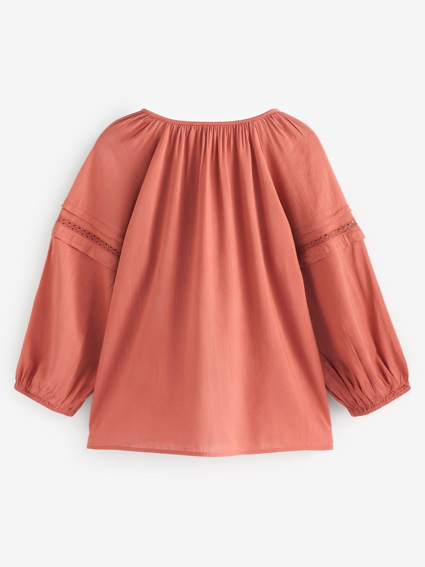 Red Puff Long Sleeve Crewneck Top - Image 2 of 3