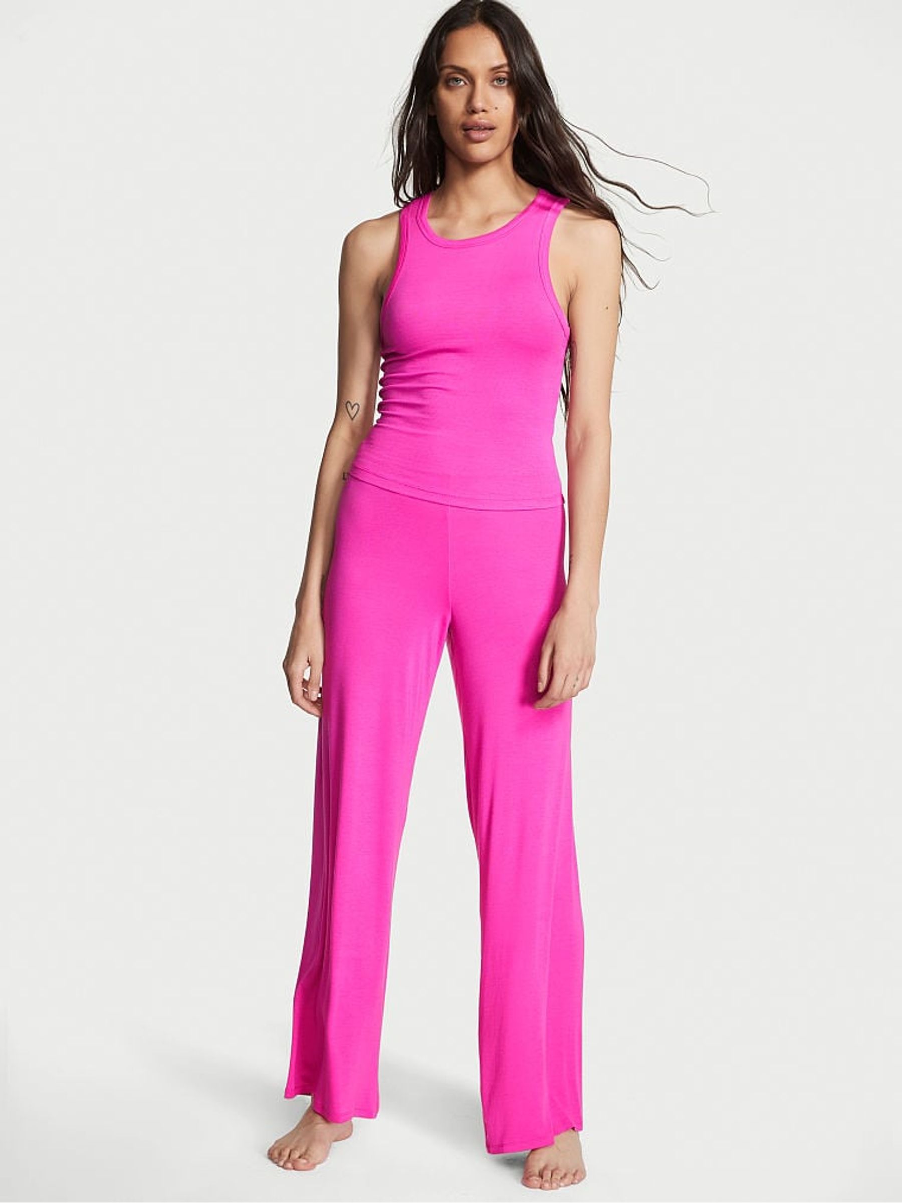 Fucshia Frenzy Pink Modal Long Pyjamas - Image 1 of 1