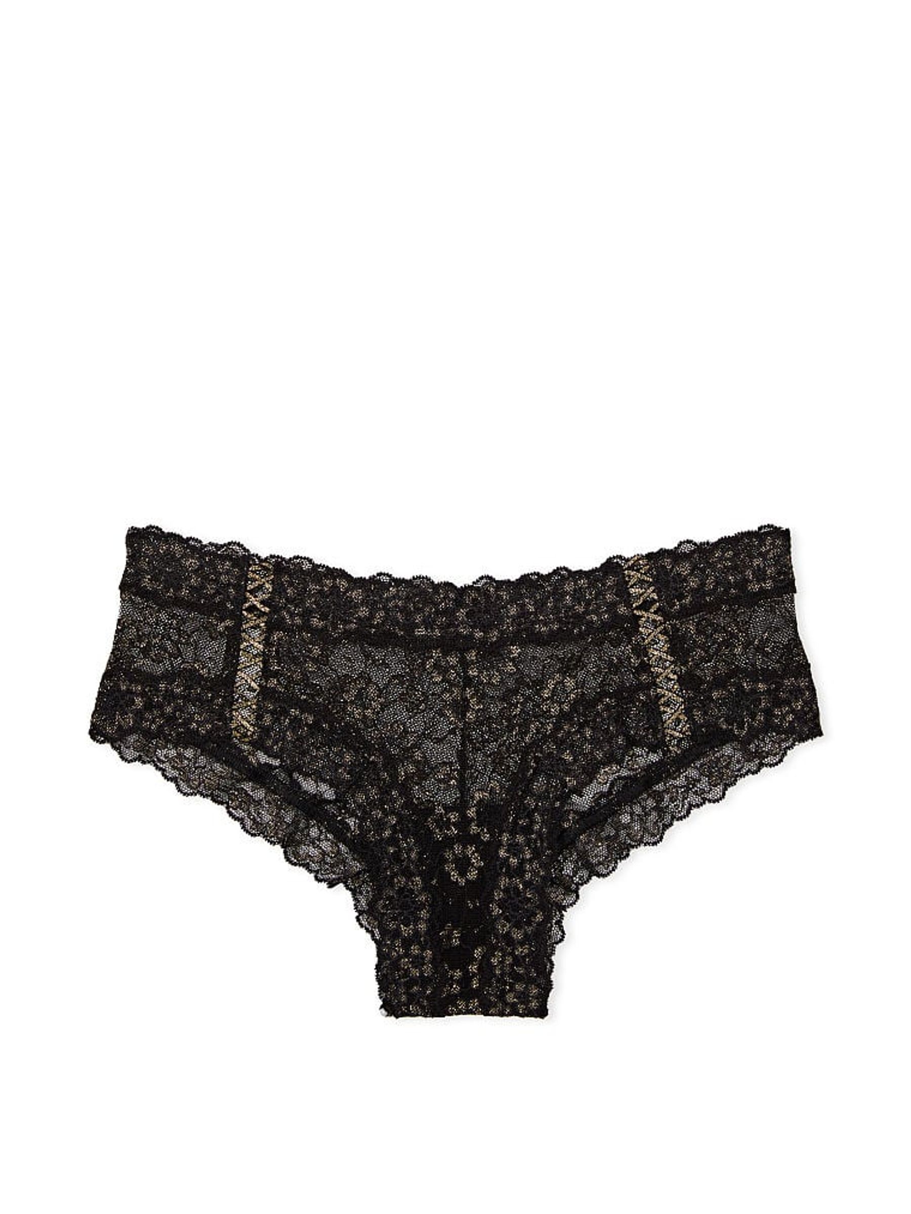 Black Gold Double Side Lace Up Cheeky Knickers - Image 3 of 3