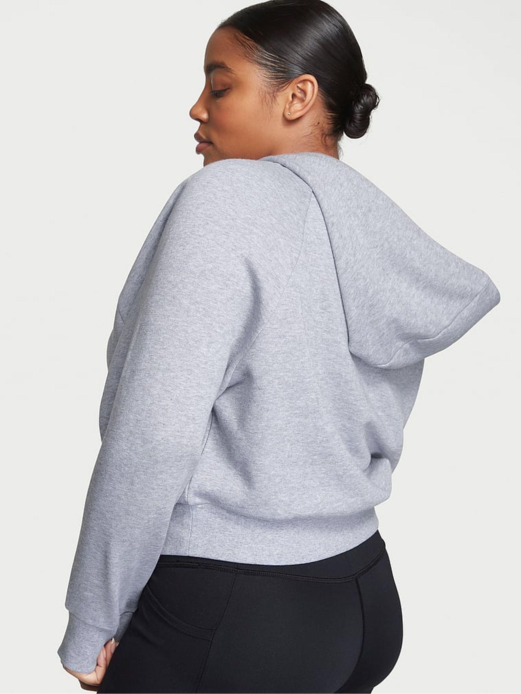 Medium Heather Grey Dahlia Lace Up Hoodie - Image 2 of 3