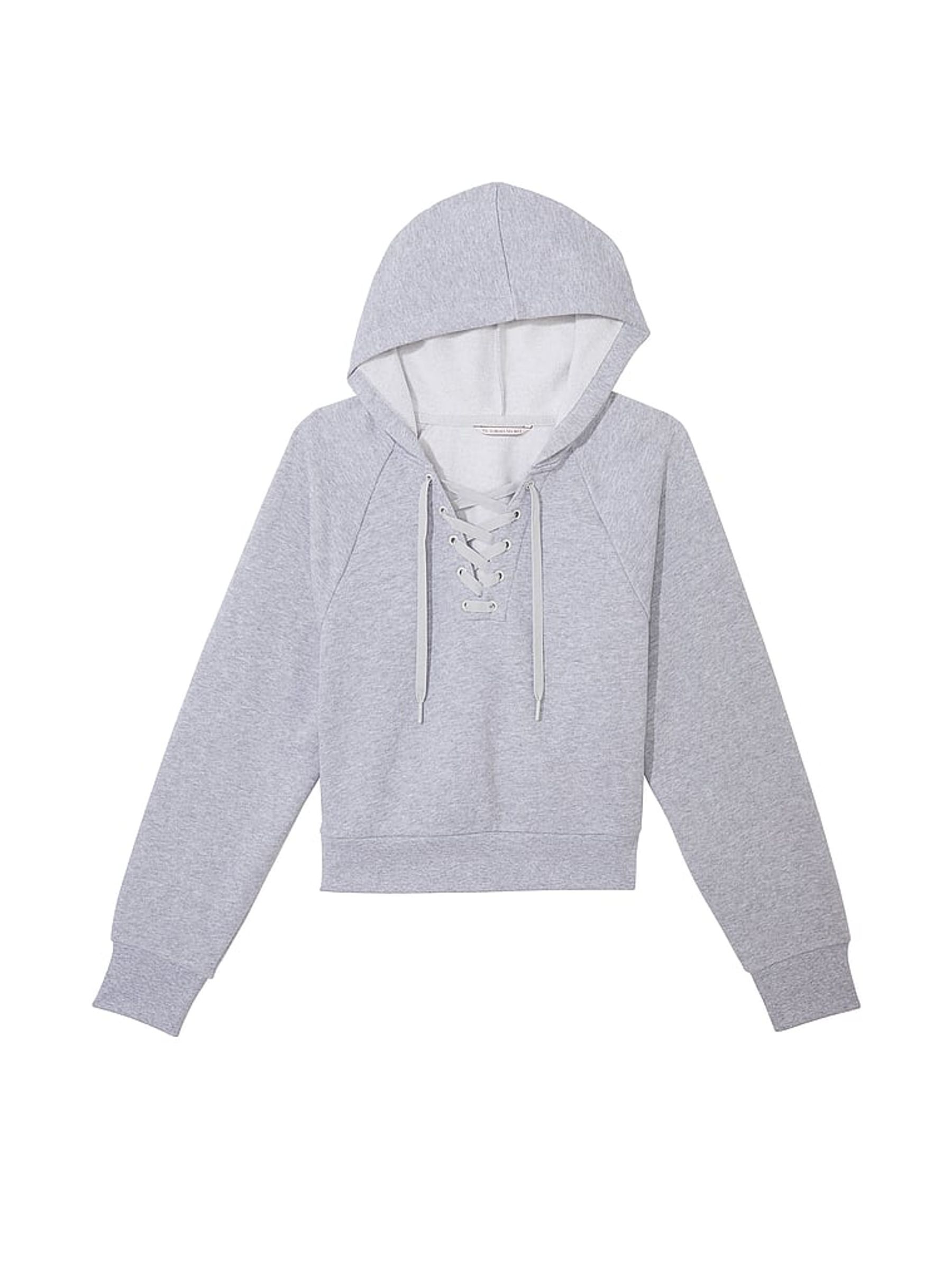 Medium Heather Grey Dahlia Lace Up Hoodie - Image 3 of 3