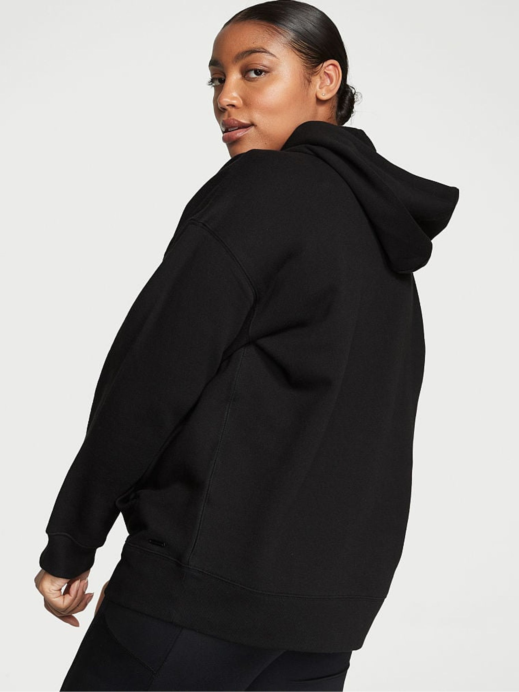 Pure Black Graphic Dahlia Hoodie - Image 2 of 4