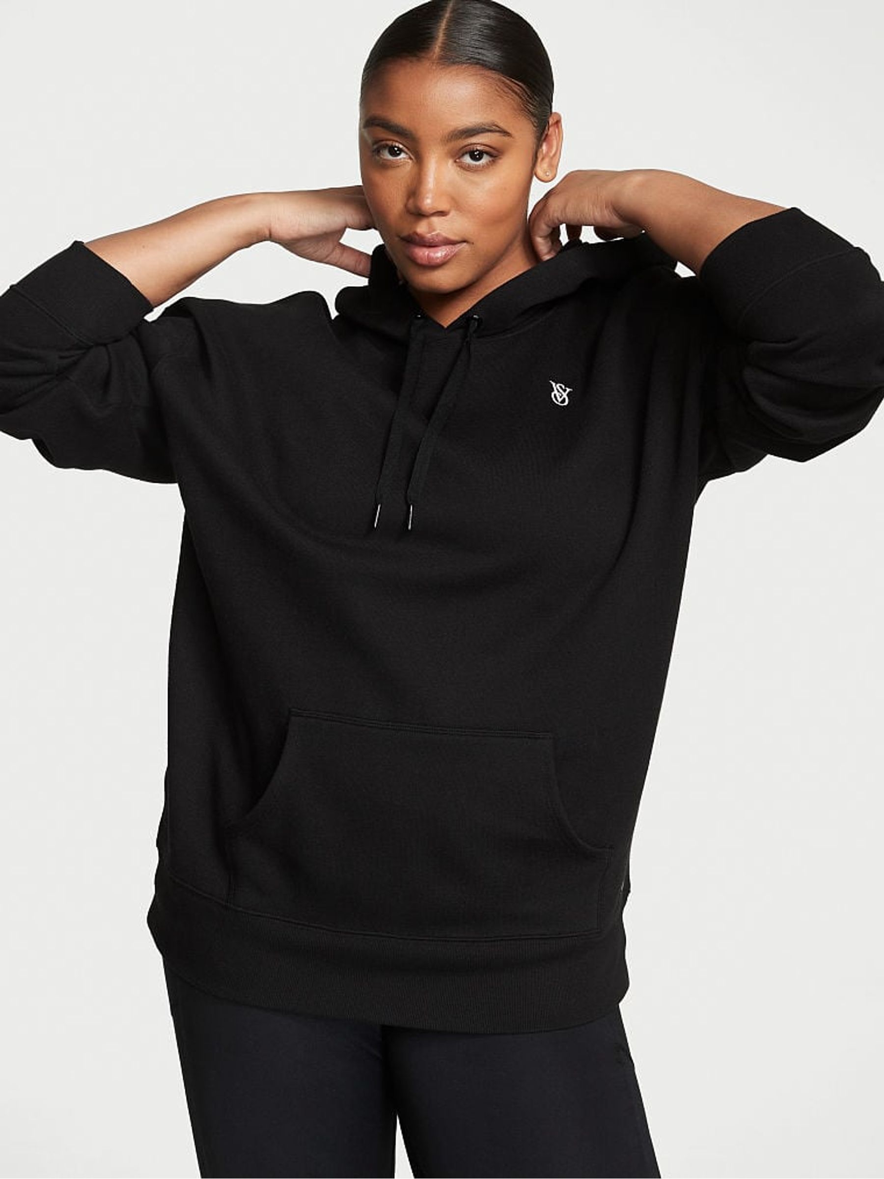Pure Black Graphic Dahlia Hoodie - Image 3 of 4