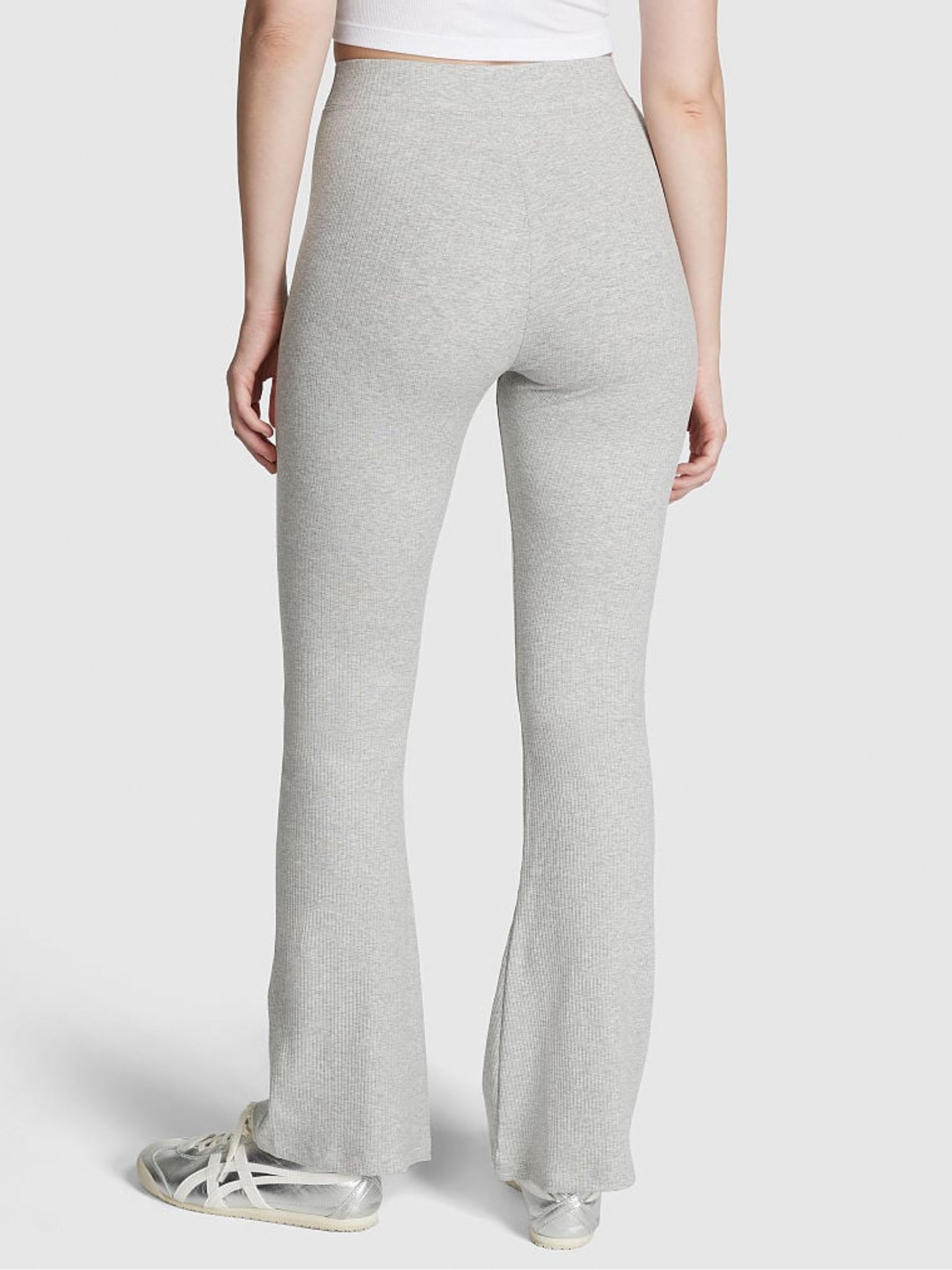 Heather Grey Ribbed Flare Legging - Image 2 of 3