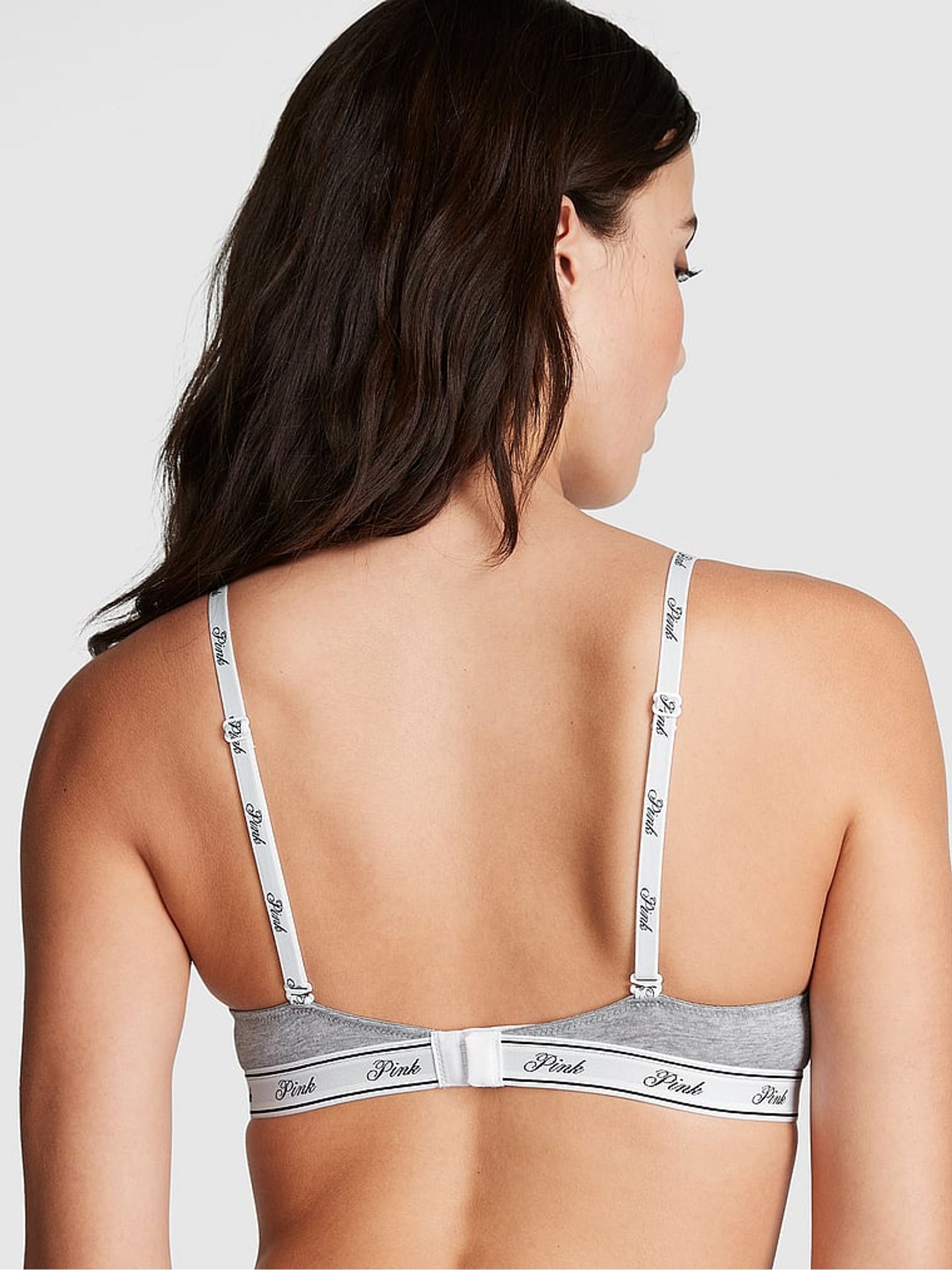 Grey Heather Super Push Up Cotton Logo Bra - Image 2 of 4