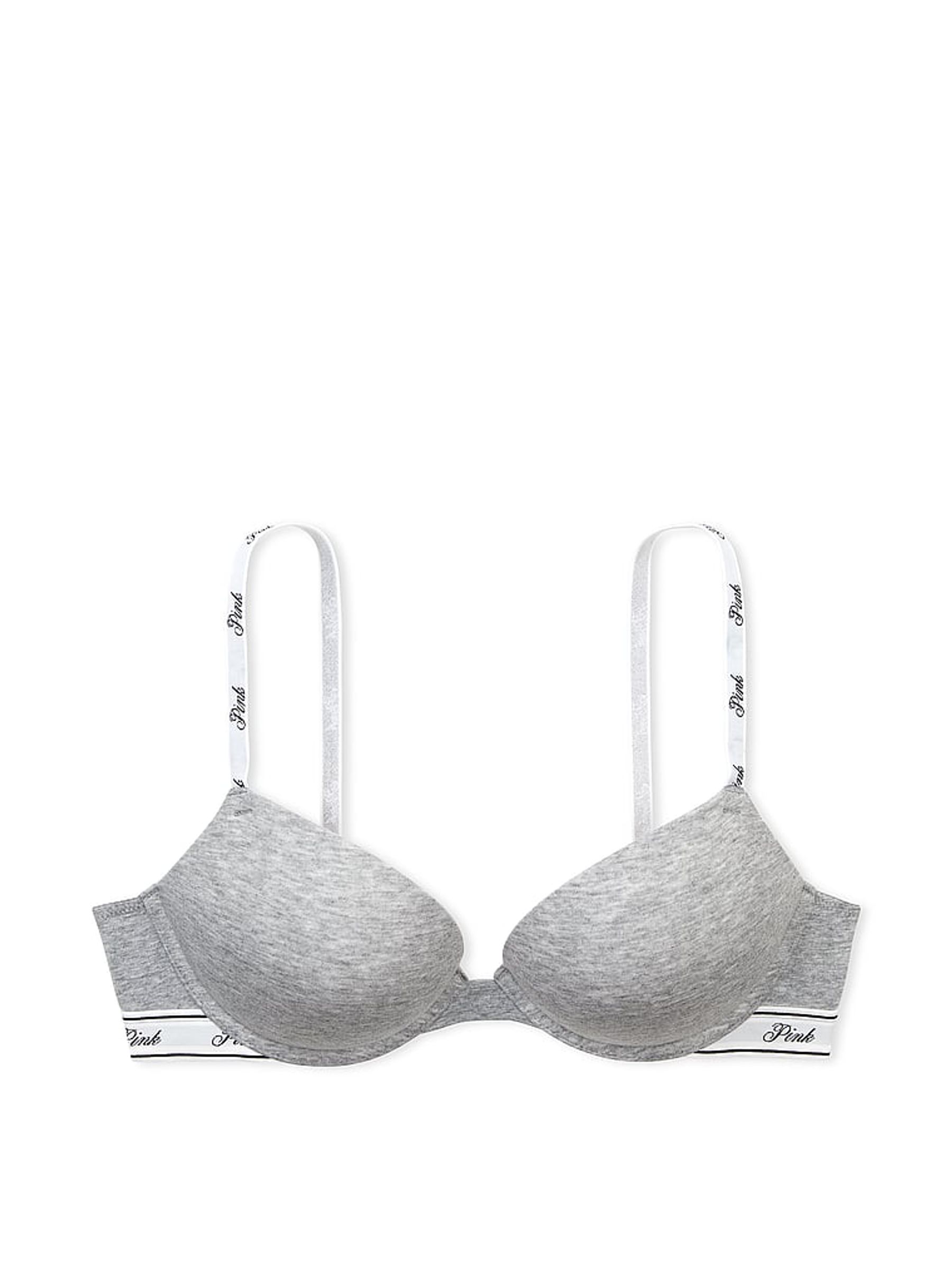 Grey Heather Super Push Up Cotton Logo Bra - Image 3 of 4