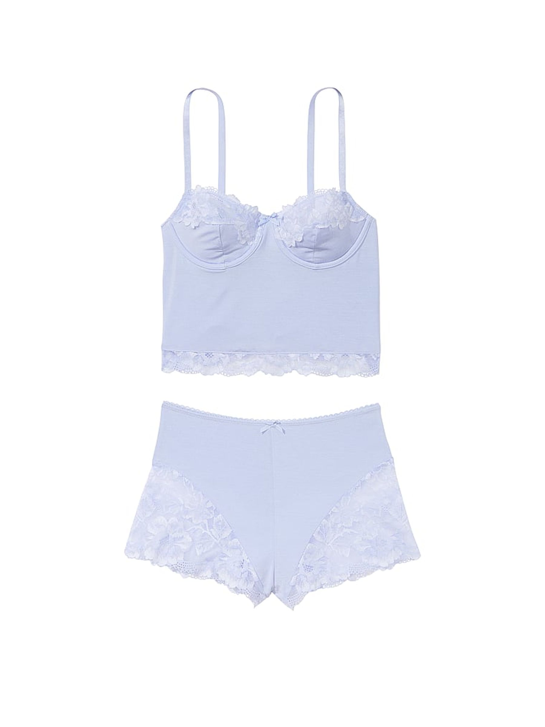 Blue Crescent Cupped Modal Cami and Knicker Set - Image 3 of 3