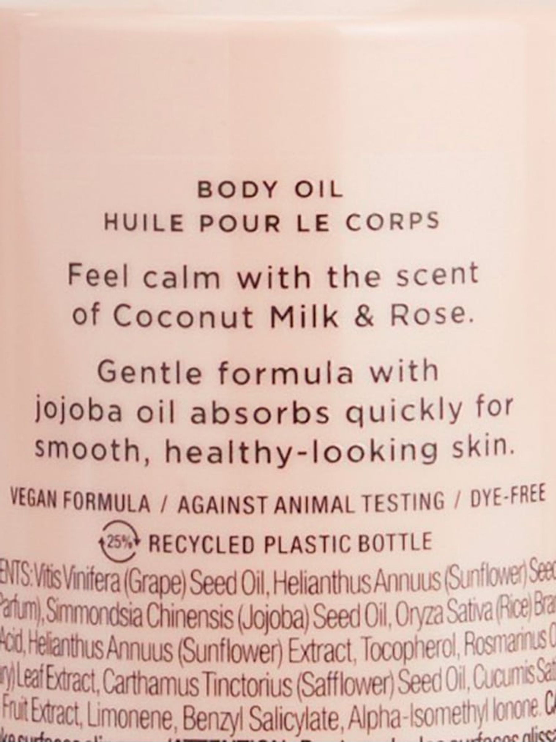 Coconut Milk and Rose Body Oil - Image 2 of 2