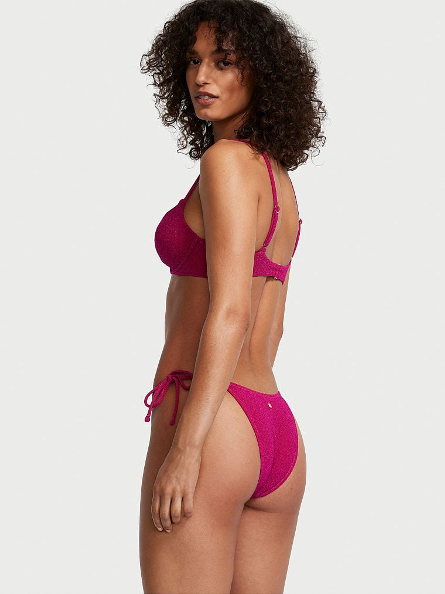 Forever Pink Brazilian Shimmer Swim Bikini Bottom - Image 2 of 4