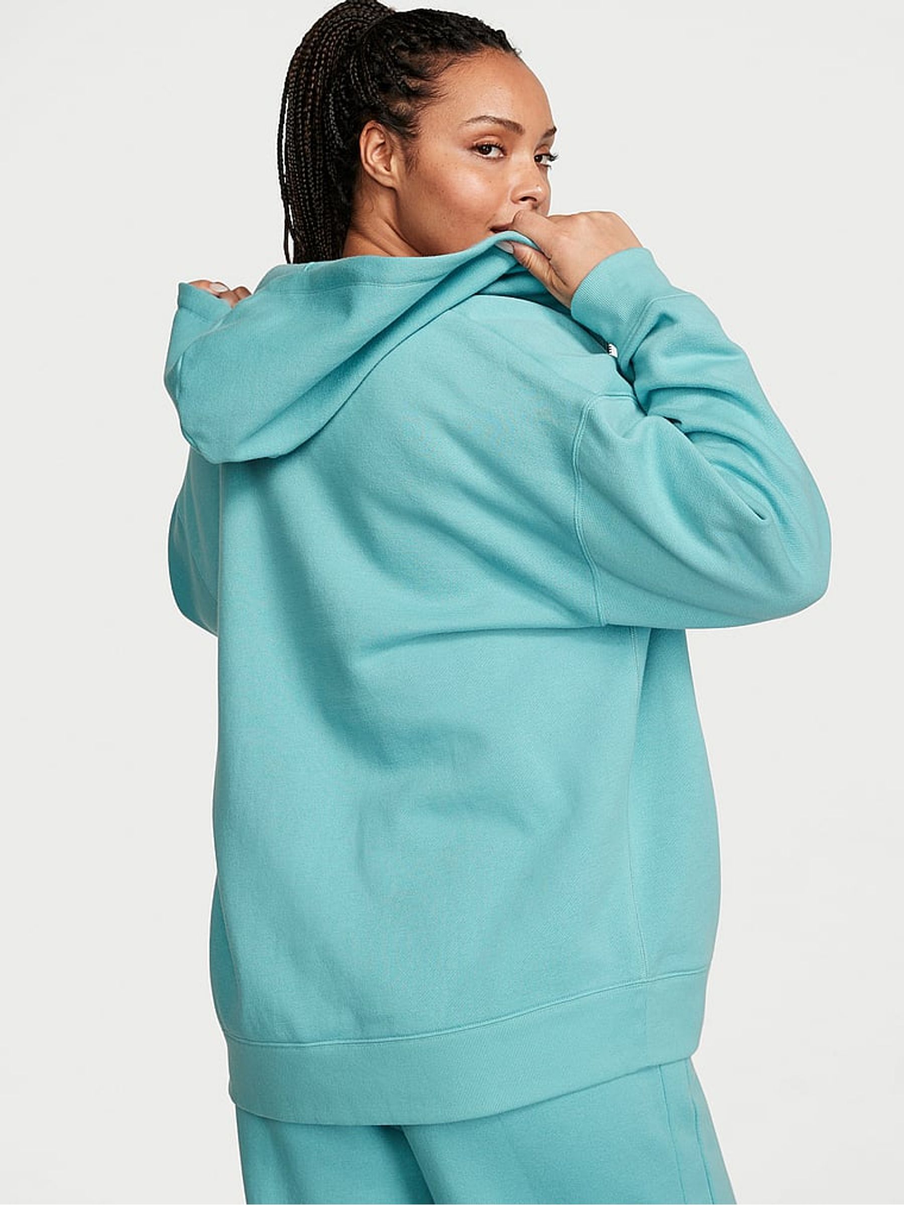 Fountain Blue Fleece Dahlia Zip Up Hoodie - Image 2 of 3