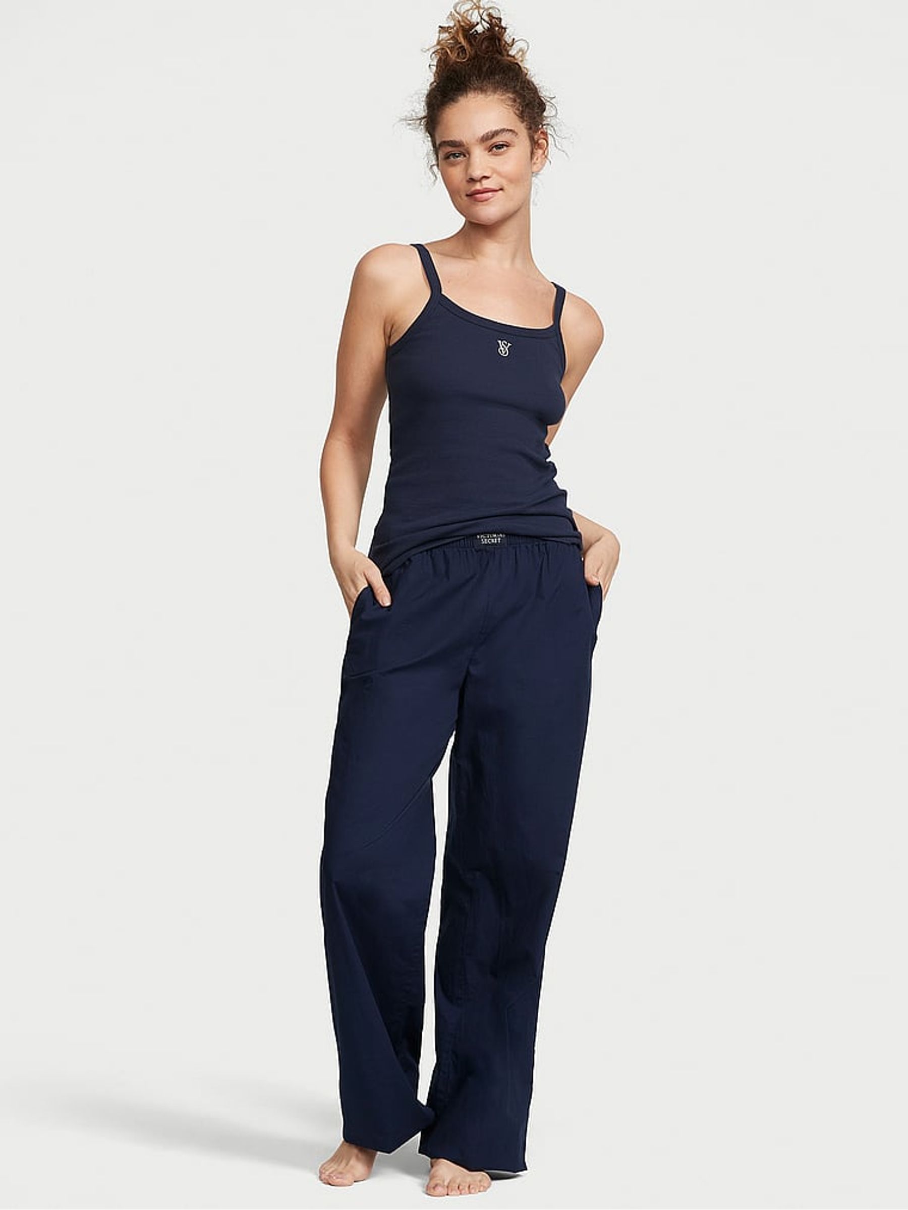 Noir Navy Blue Cami Long Pyjamas - Image 1 of 1