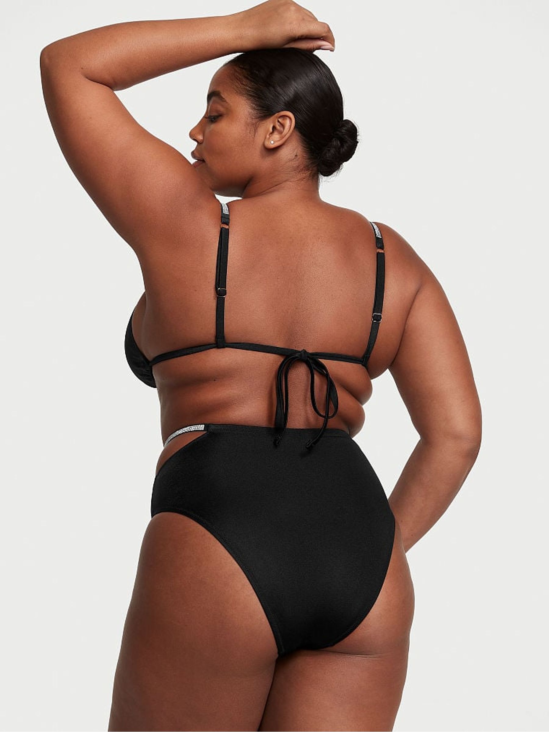 Nero Black Triangle Shine Strap Swim Bikini Top - Image 2 of 3