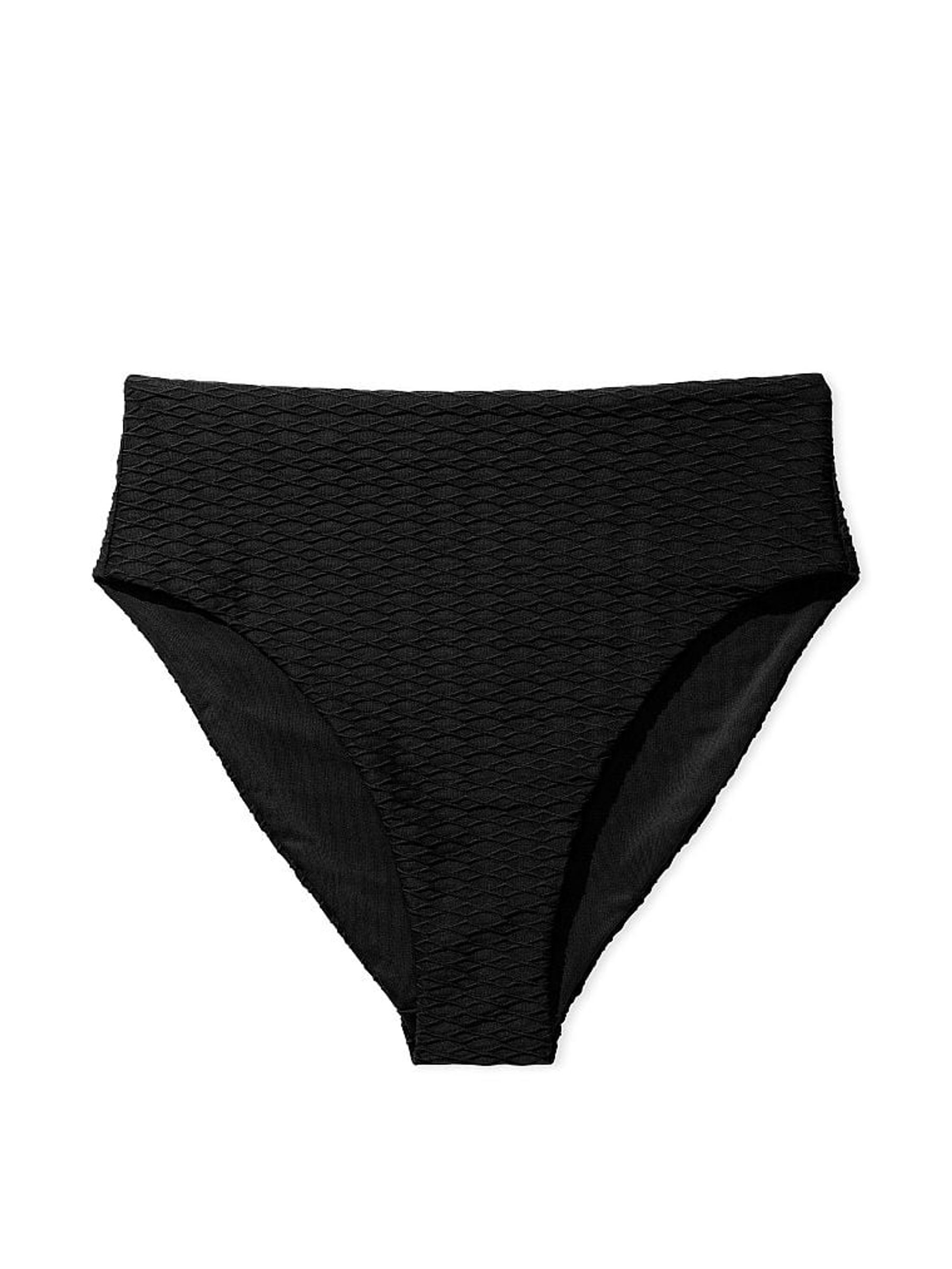 Black Fishnet High Waisted Swim Bikini Bottom - Image 3 of 3