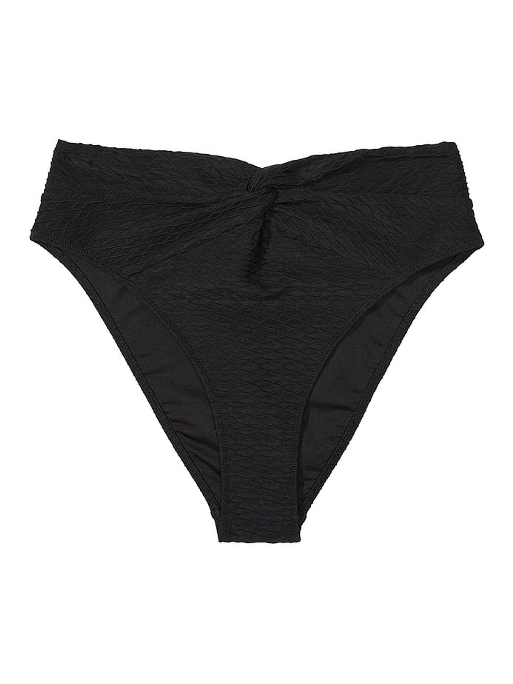 Black Fishnet High Leg Swim Bikini Bottom - Image 3 of 4