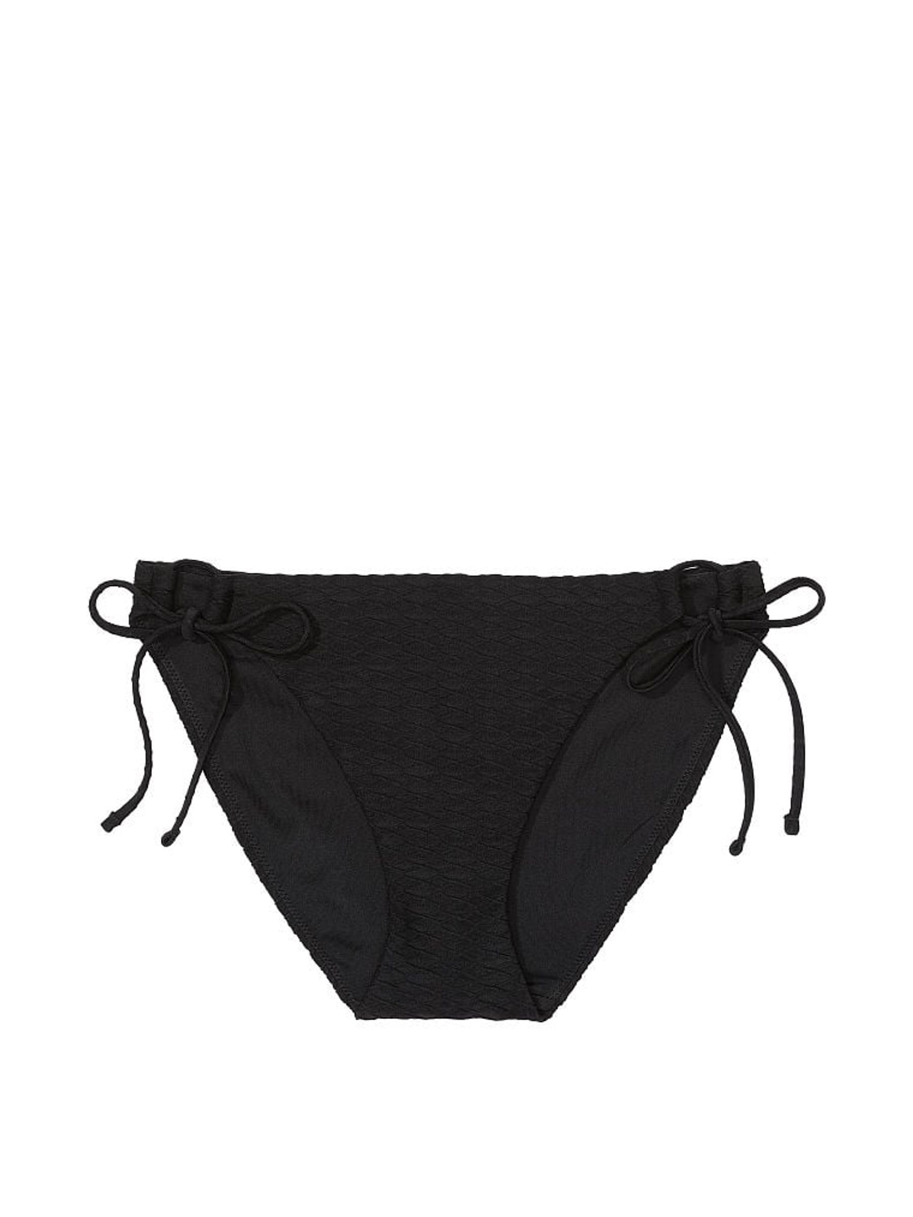 Black Fishnet Tie Side Swim Bikini Bottom - Image 3 of 3