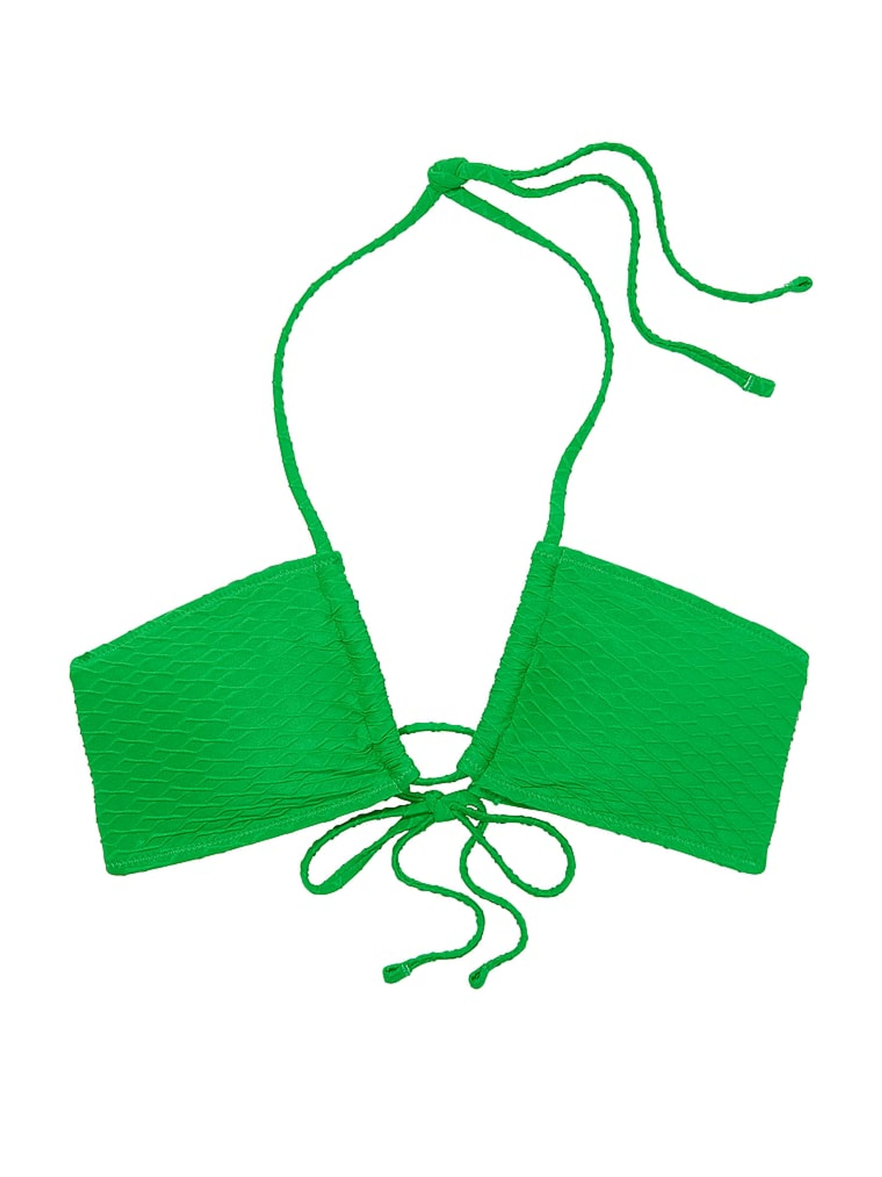 Green Fishnet Cross Over Swim Bikini Top - Image 3 of 3