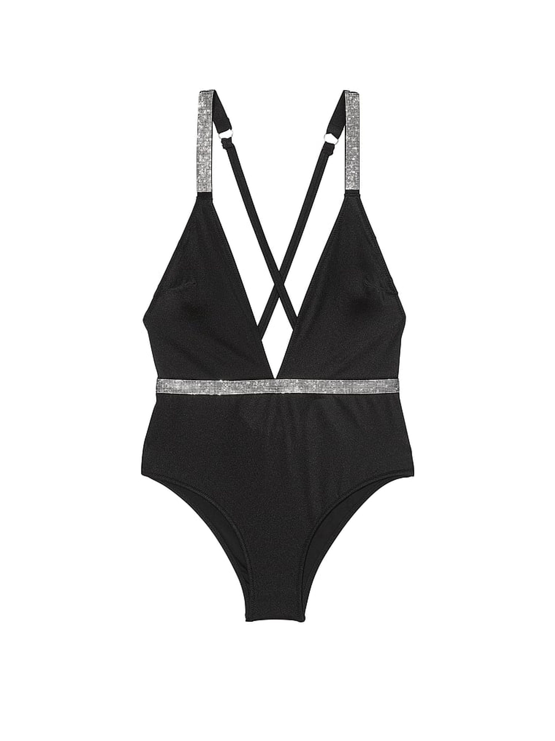 Black Shine Plunge Swimsuit - Image 4 of 4