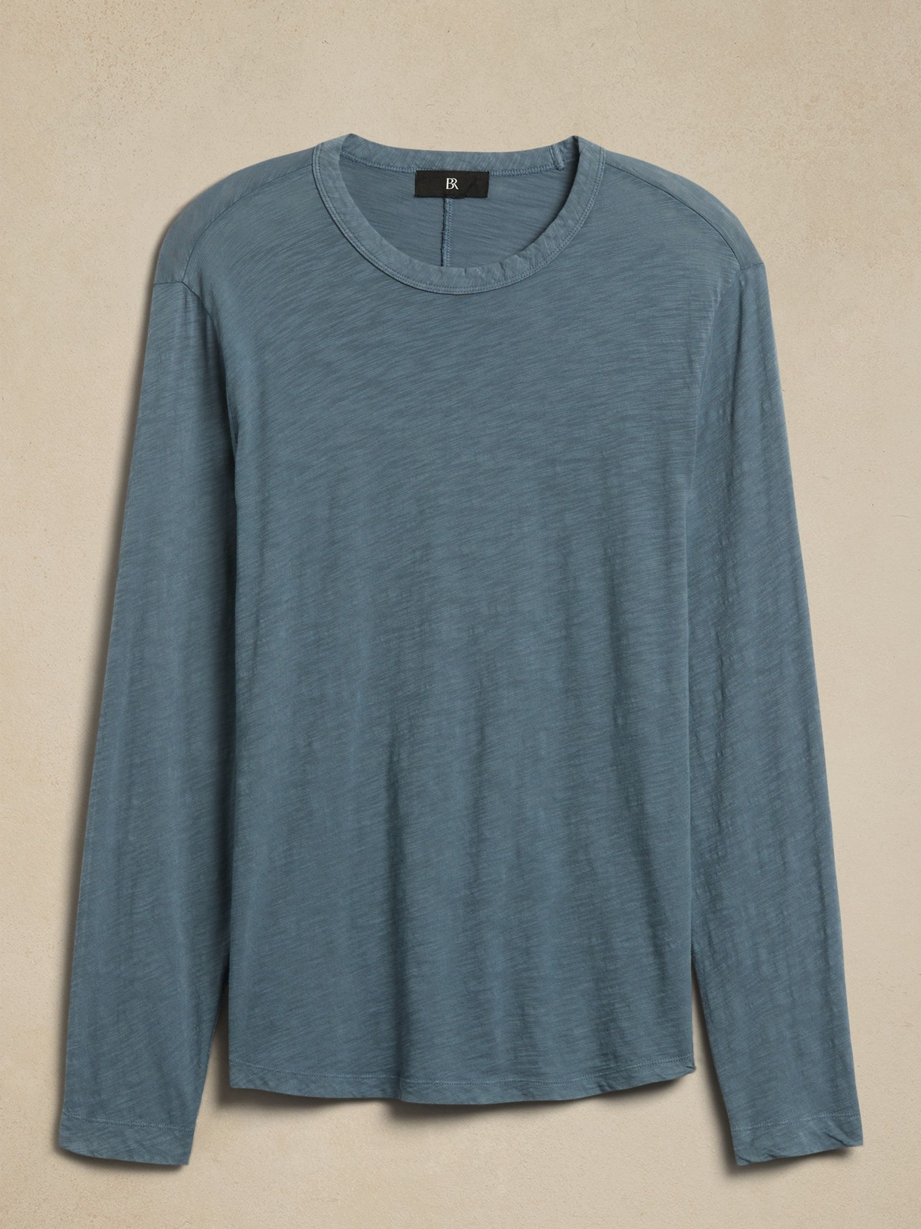 Banana Republic Blue Soft Wash Long Sleeve T-Shirt - Image 4 of 4