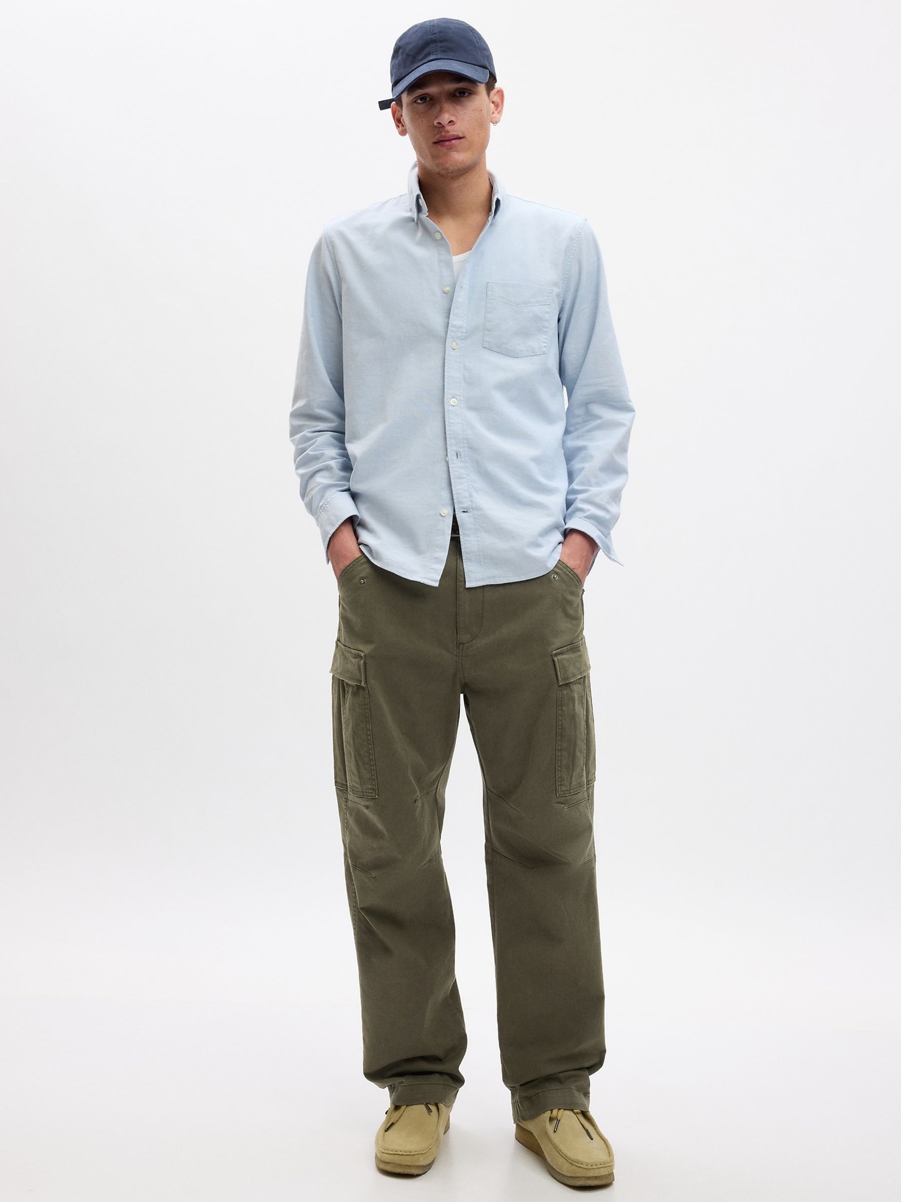 Green Relaxed Utility Cargo Trousers - Image 1 of 7