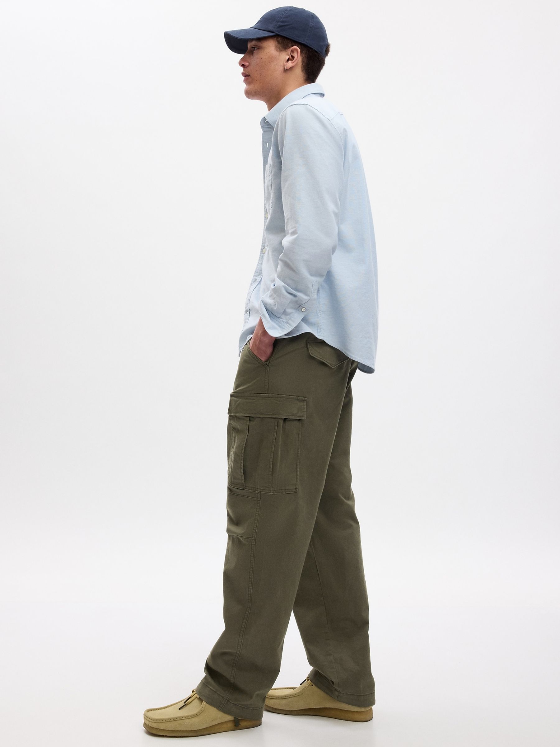 Green Relaxed Utility Cargo Trousers - Image 3 of 7