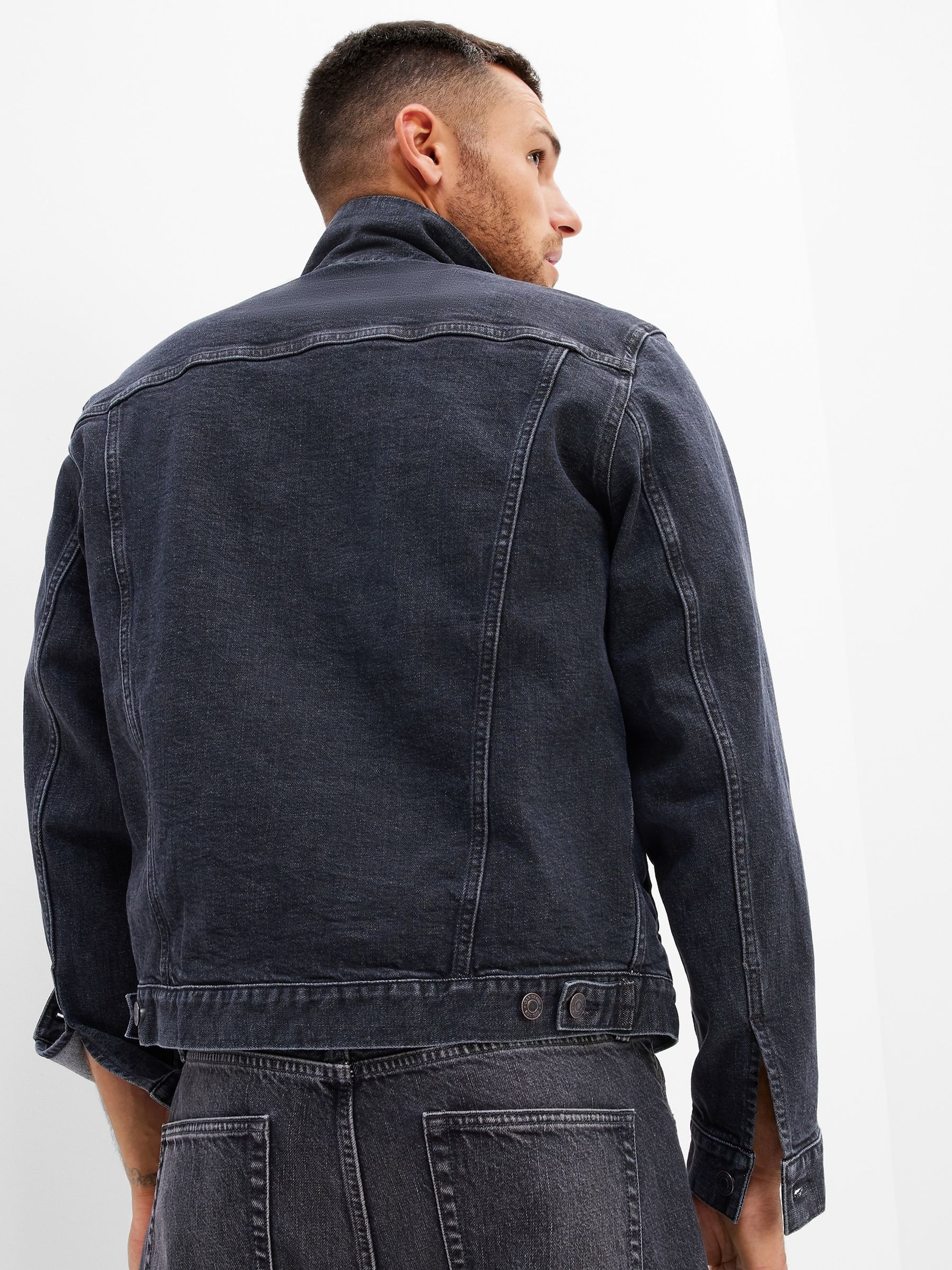 Black Icon Denim Jacket - Image 2 of 4