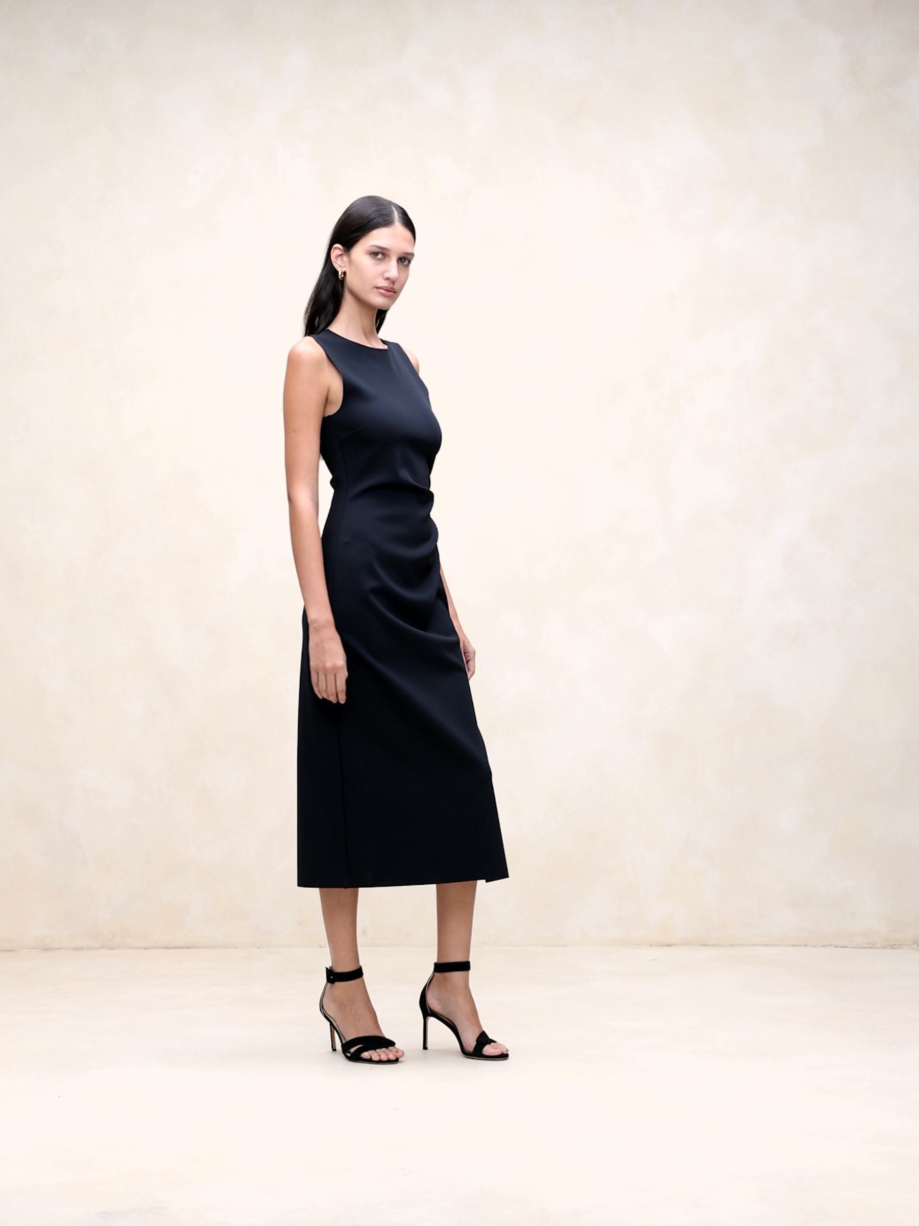 Banana Republic Black Hera Scuba Midi Dress - Image 3 of 5