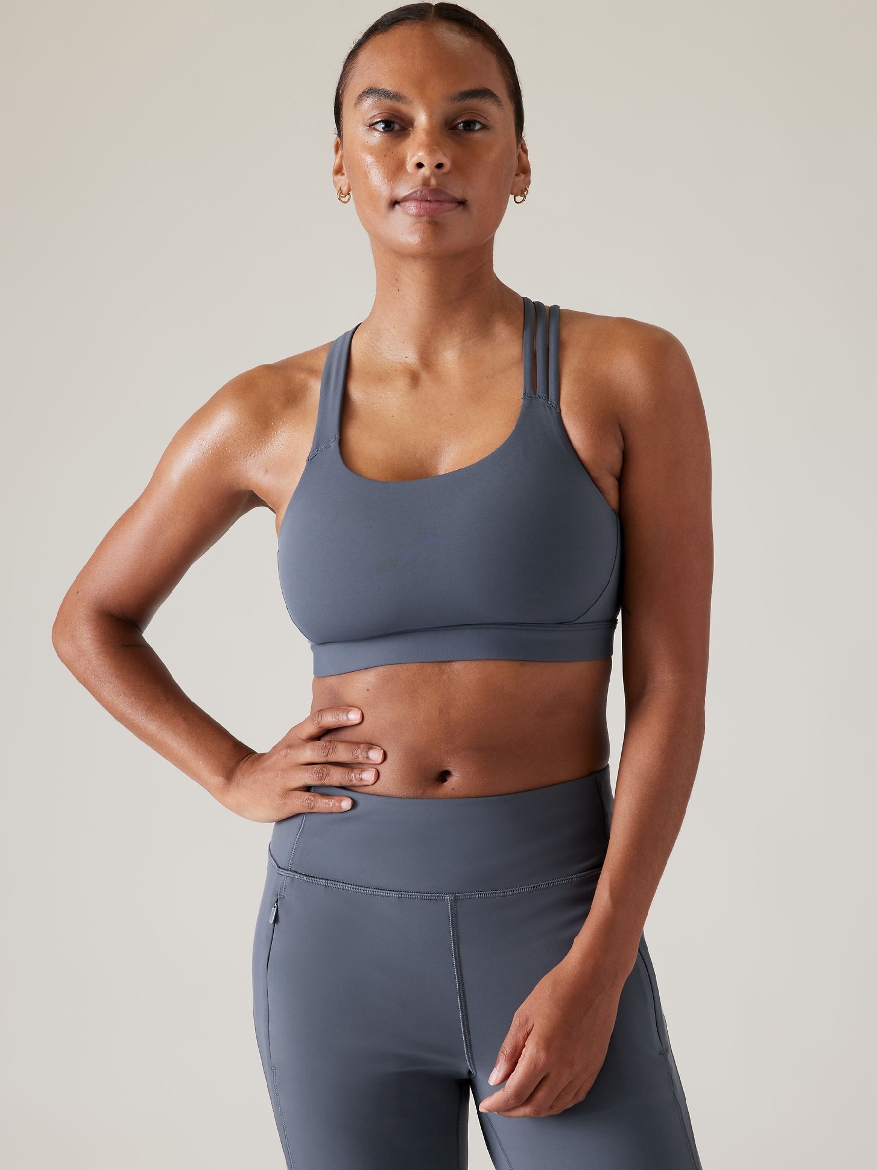 Athleta Grey Train Free Medium Impact Sports Bra - Image 1 of 5