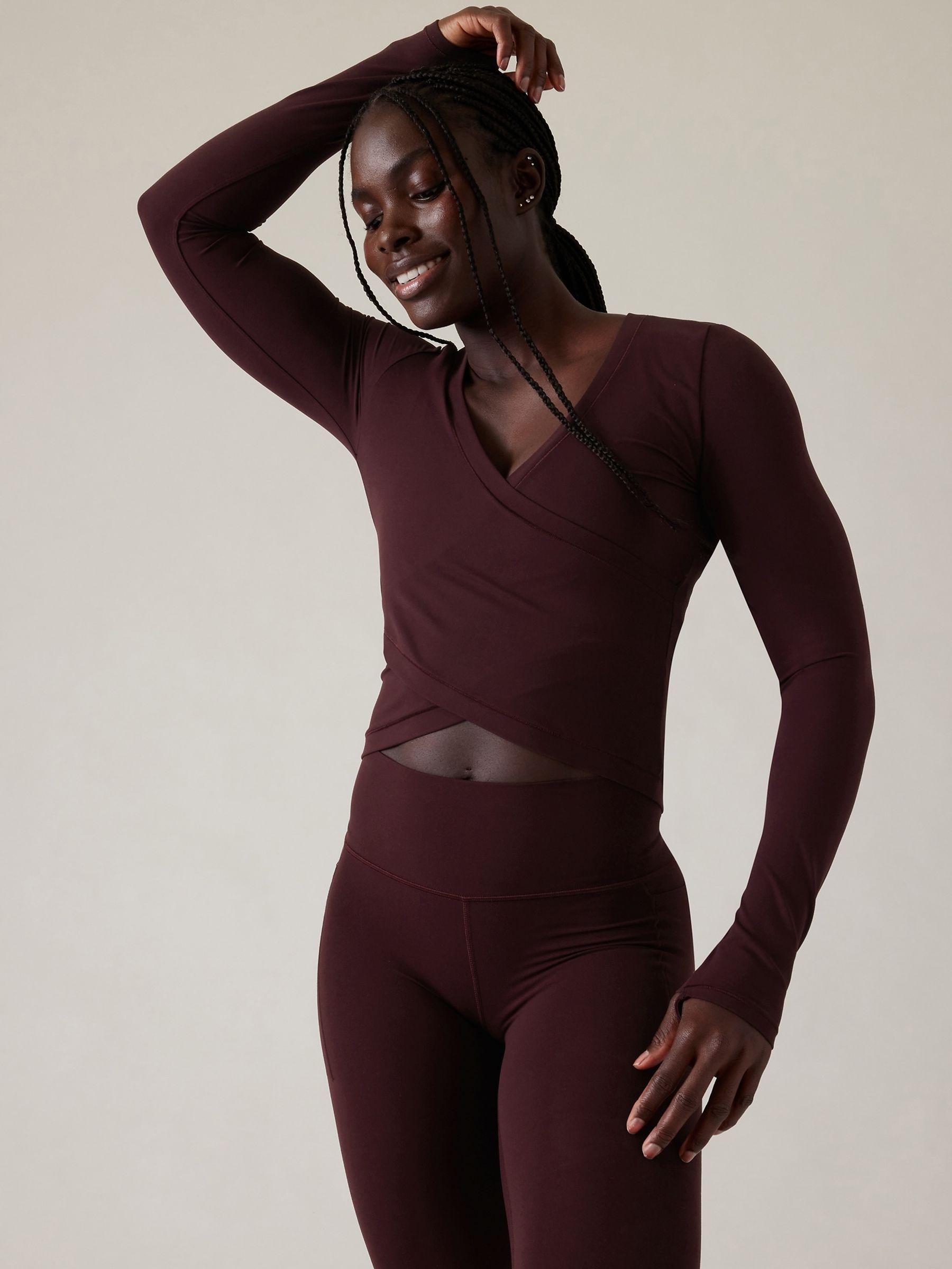 Athleta Purple Transcend Wrap Top - Image 1 of 5