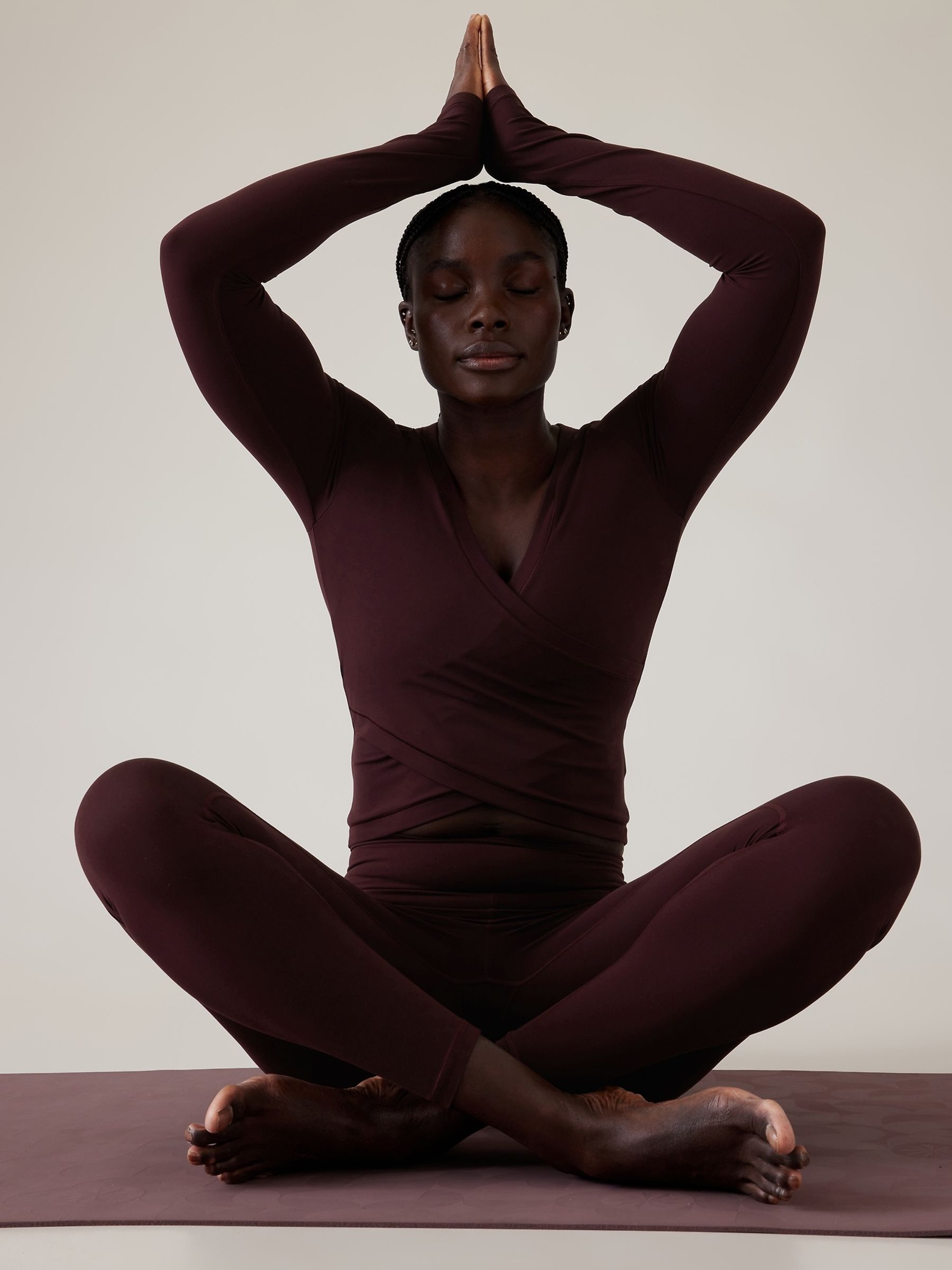 Athleta Purple Transcend Wrap Top - Image 3 of 5
