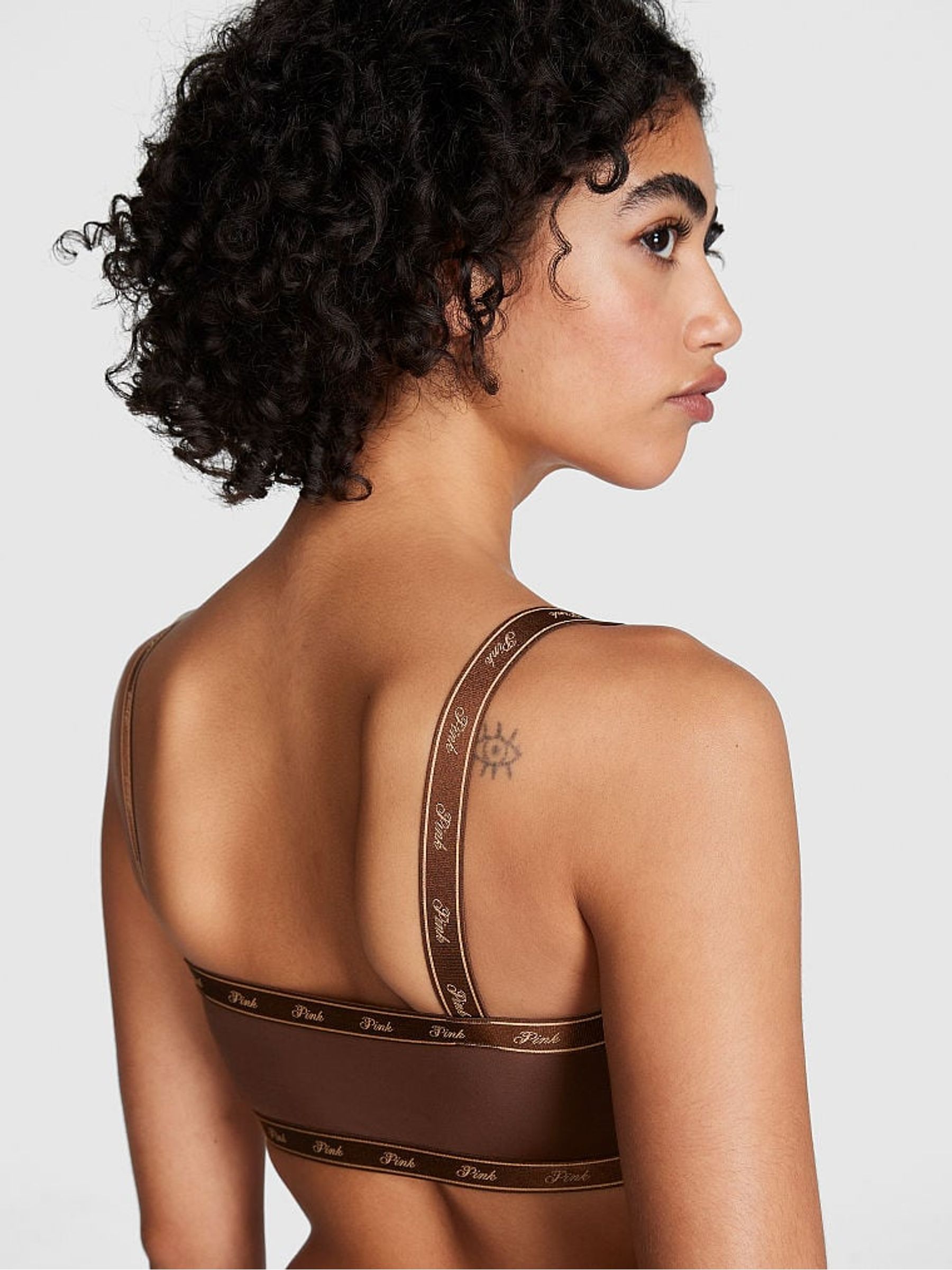Nude Ganache Cotton Logo Bralette - Image 2 of 3
