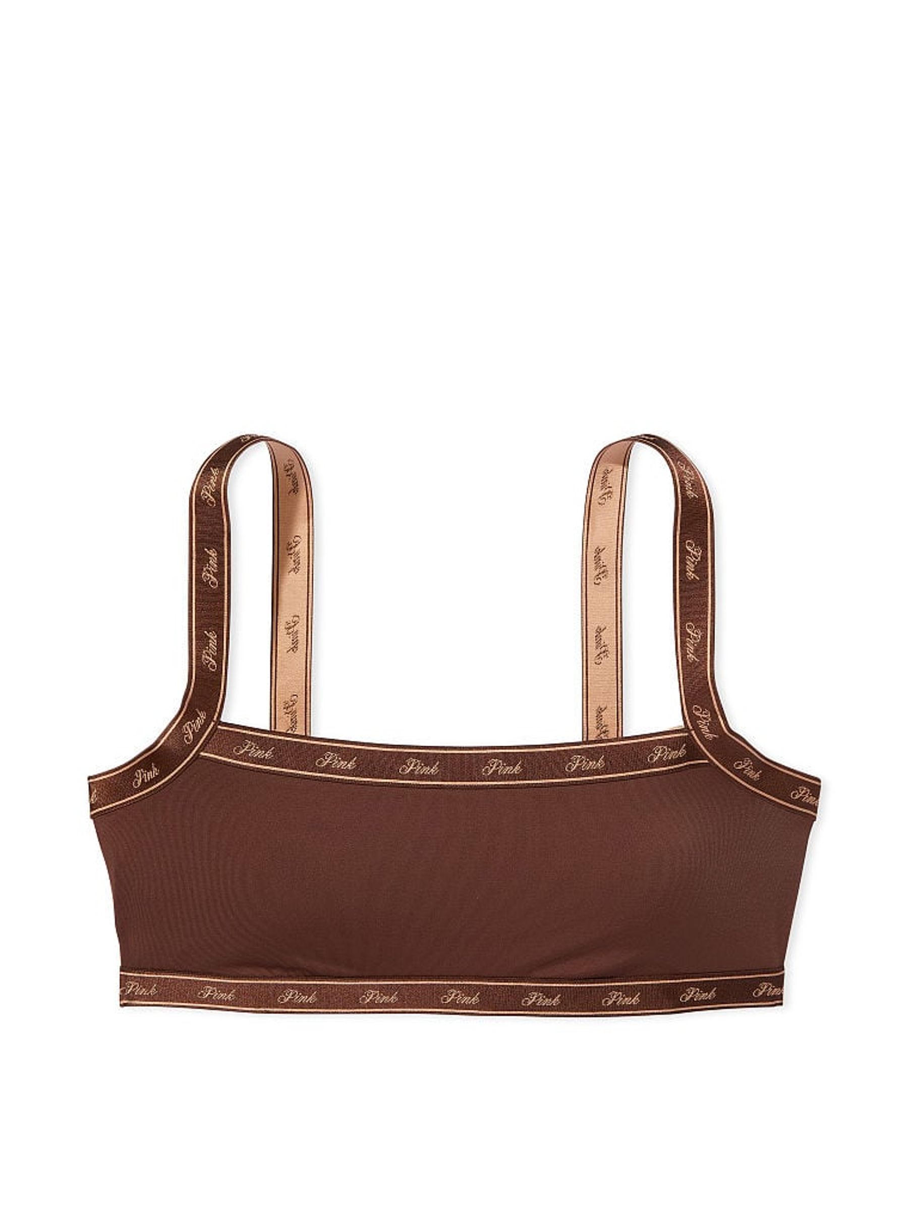 Nude Ganache Cotton Logo Bralette - Image 3 of 3