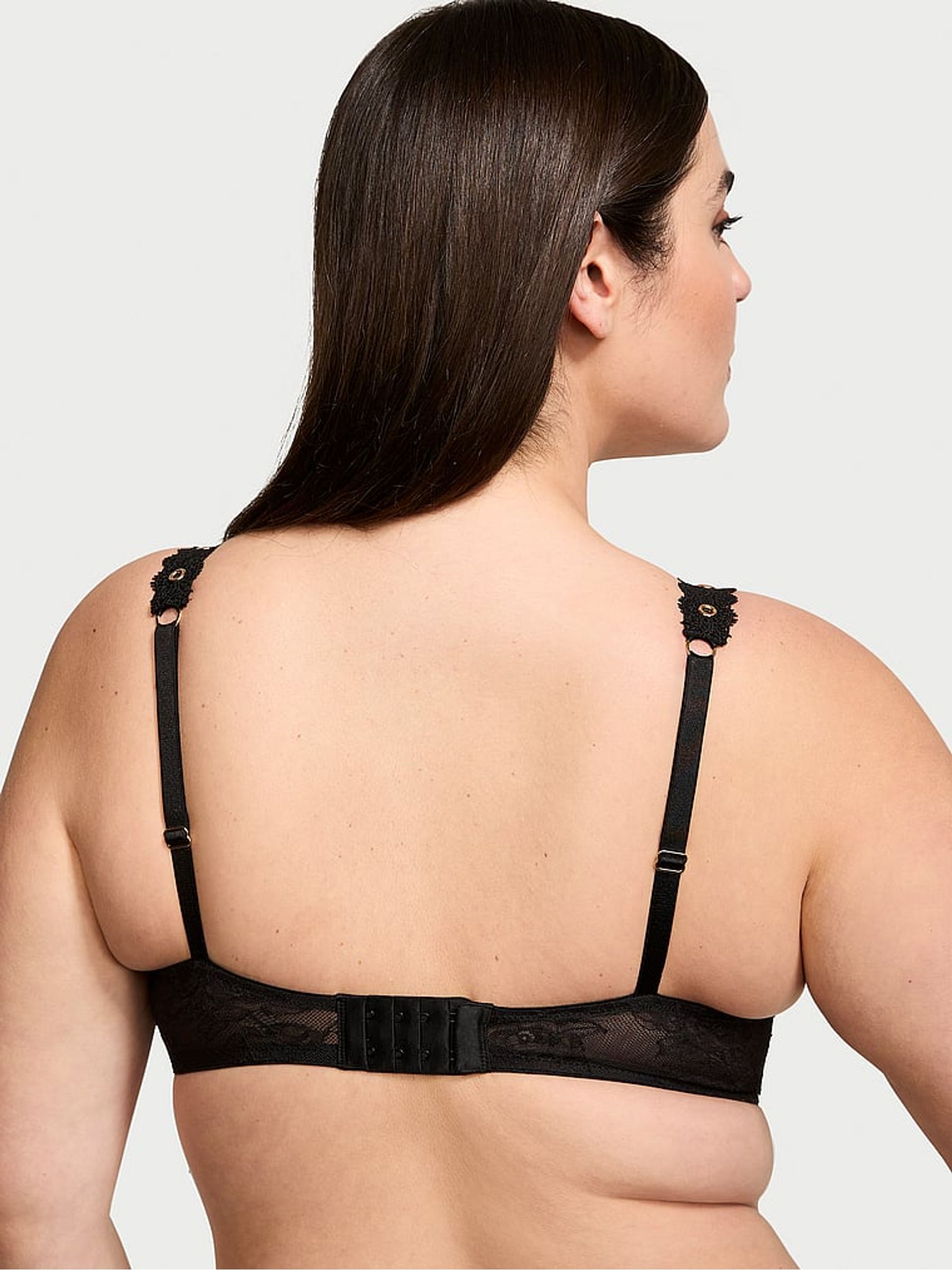 Black Push Up Eyelet Lace Bra - Image 2 of 4
