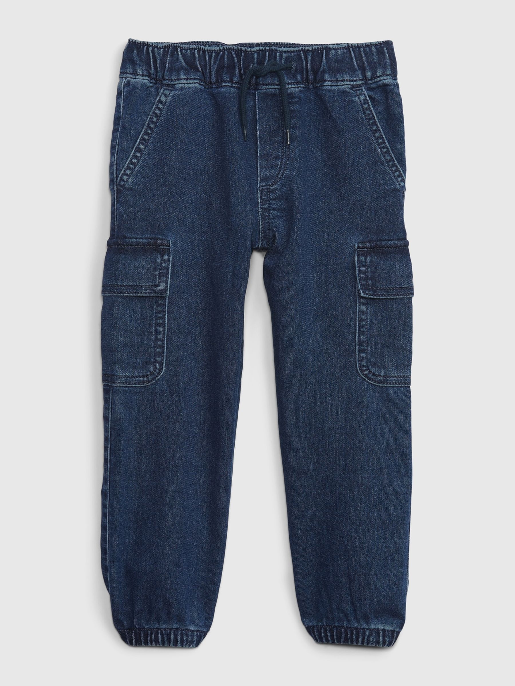 Blue Denim Cargo Joggers with Washwell (12mths-5yrs) - Image 1 of 3