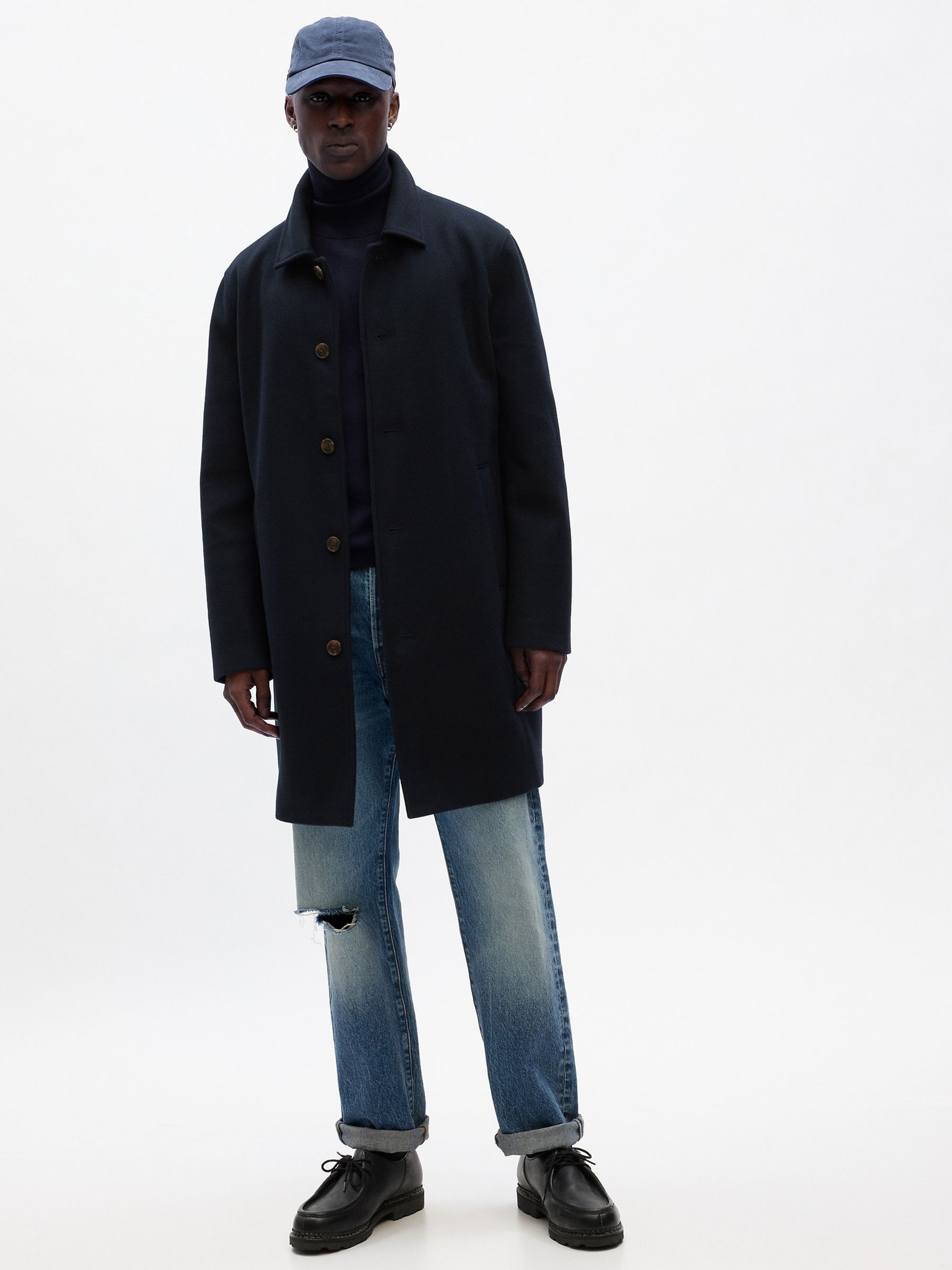 Blue Relaxed Longline Topcoat - Image 1 of 3