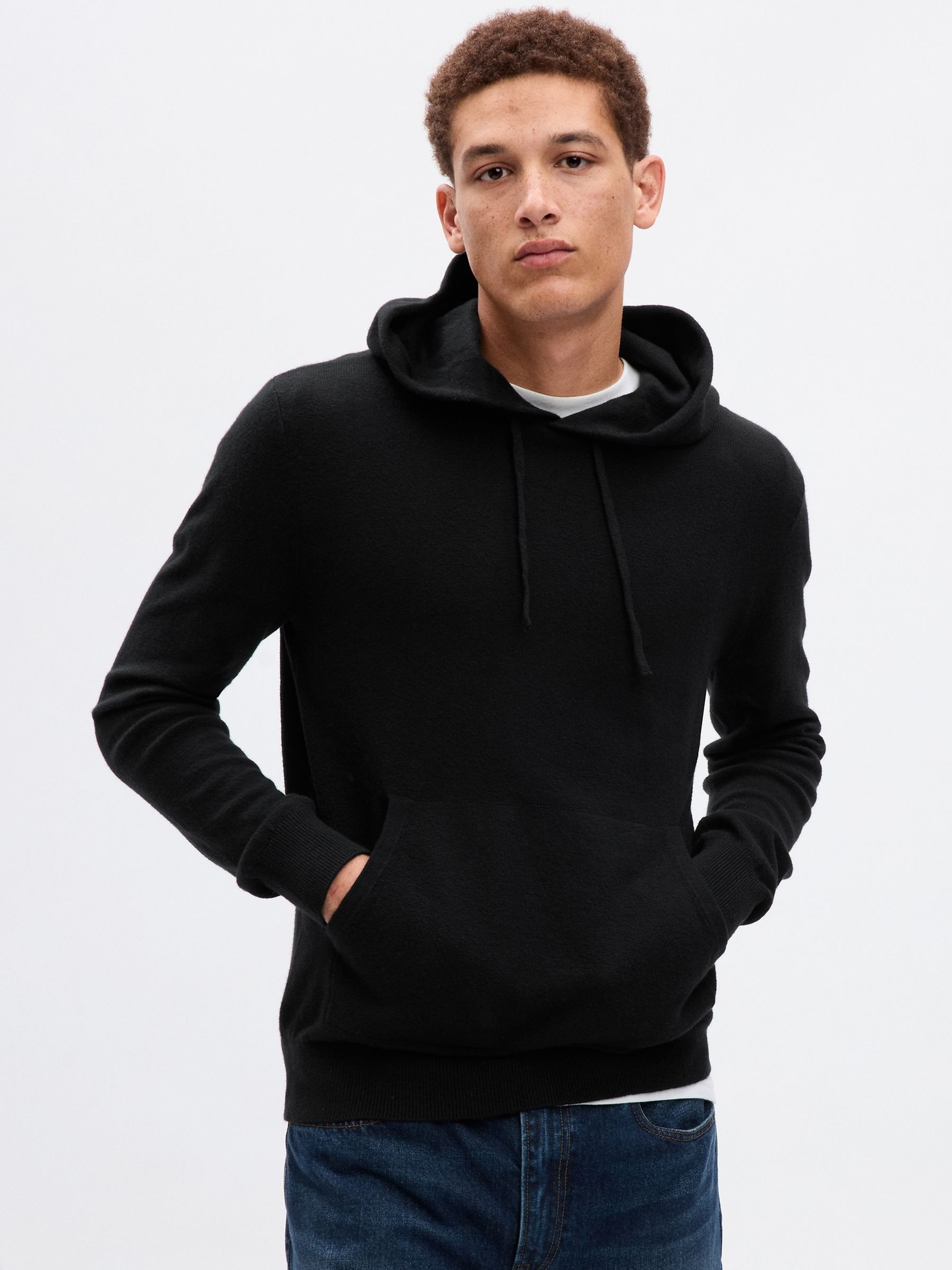 Black CashSoft Long Sleeve Hooded Jumper - Image 1 of 1