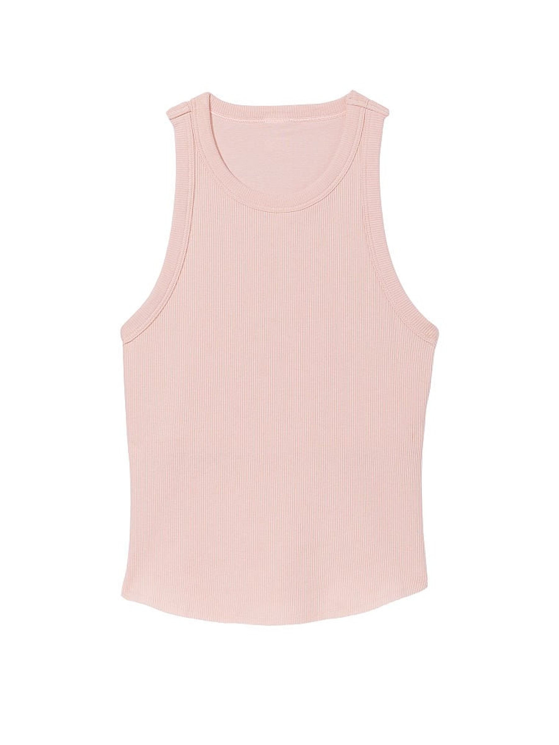 Wanna Be Pink High Neck Shrunken Rib Tank Top - Image 3 of 3