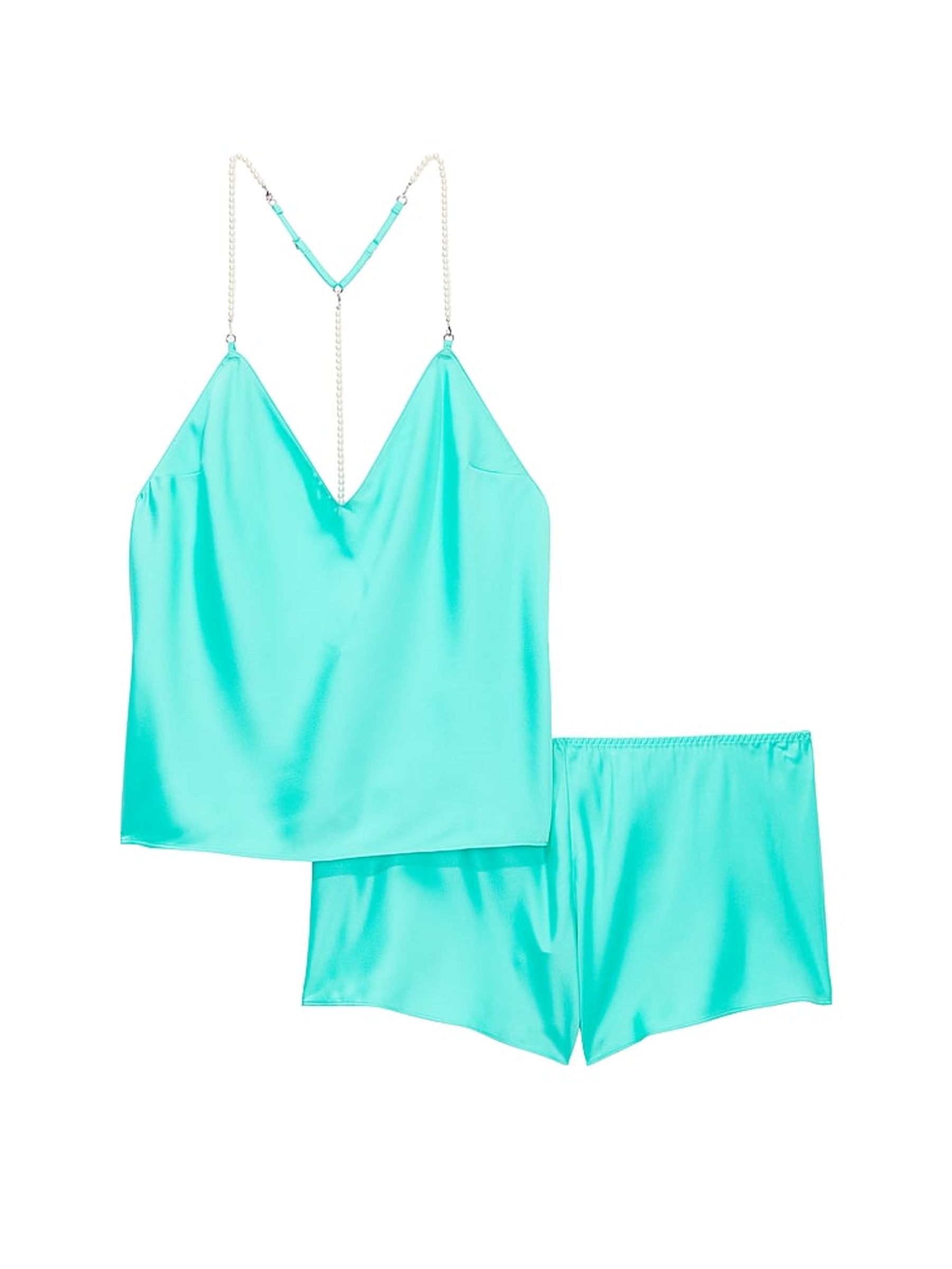 Aquarius Blue Pearl Strap Cami Set - Image 3 of 3