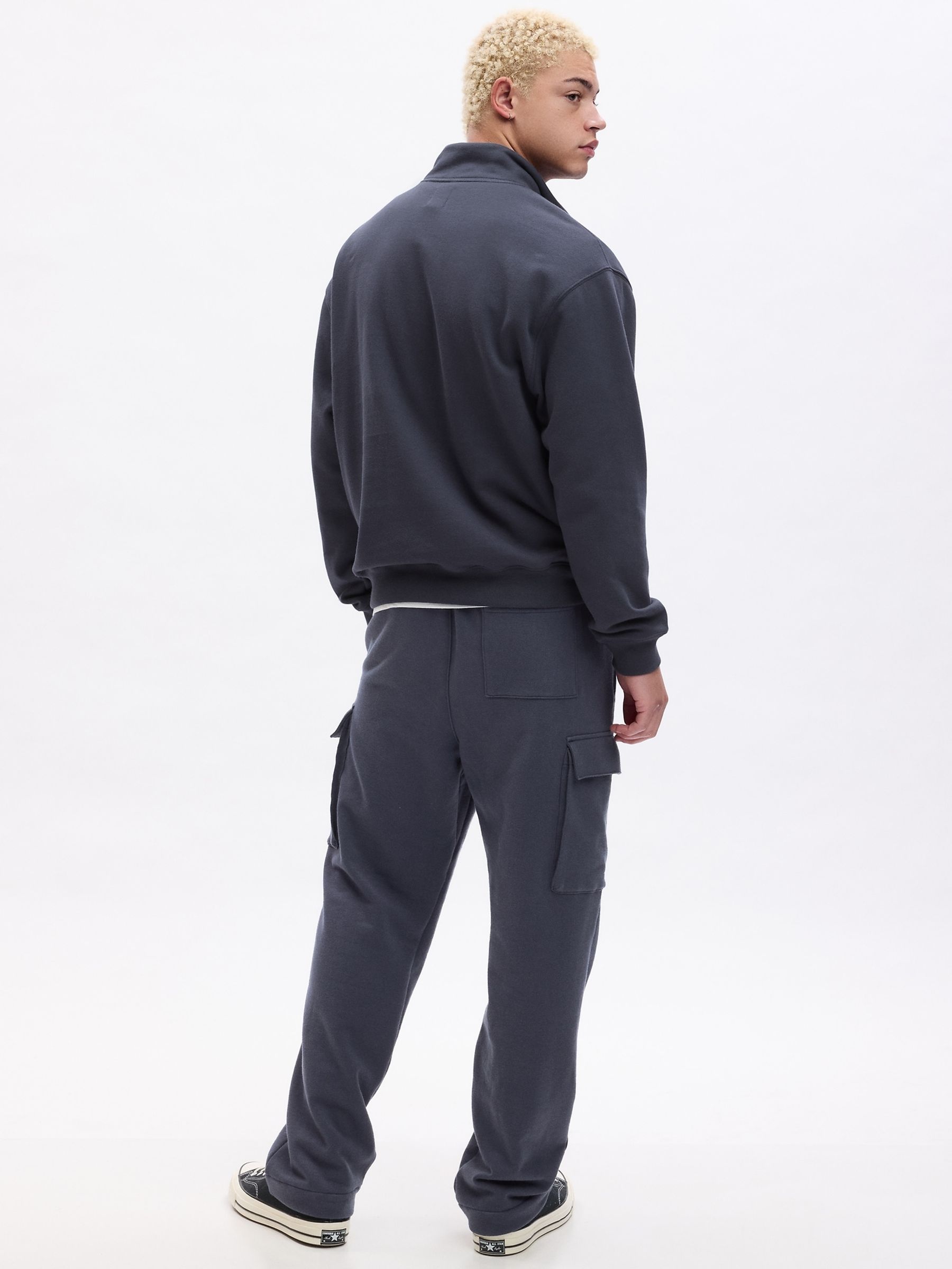 Blue Heavyweight Cargo Sweat Trousers - Image 2 of 4