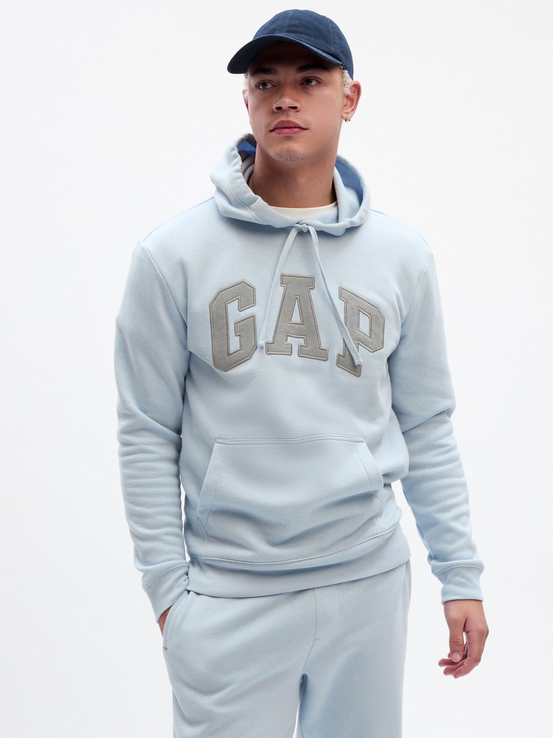 Light Blue and Grey Logo Hoodie - Image 1 of 4