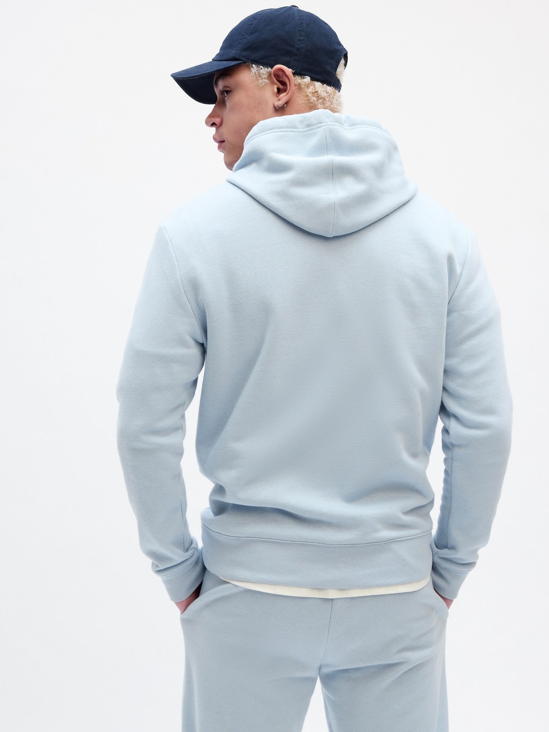 Light Blue and Grey Logo Hoodie - Image 2 of 4