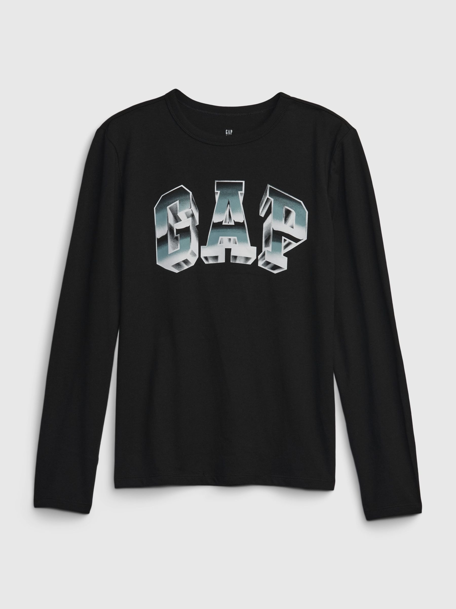 Black Arch Logo Mountain Crew Neck Long Sleeve T-Shirt (4-13yrs) - Image 1 of 1