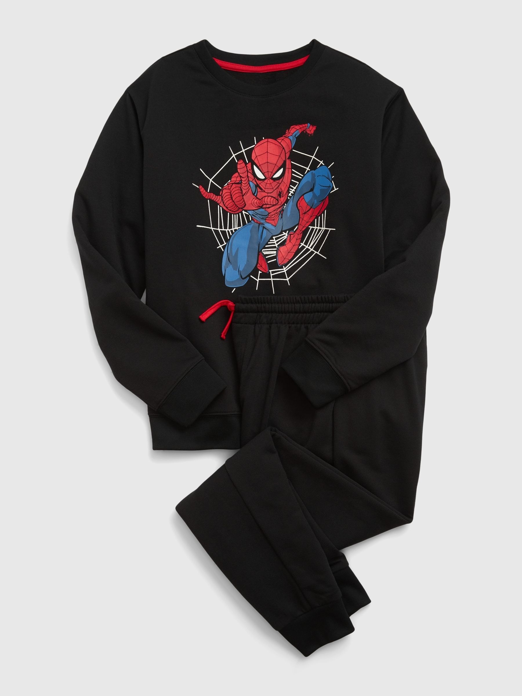 Black Marvel Spider-Man Long Sleeve Pyjama Set (6-13yrs) - Image 1 of 2