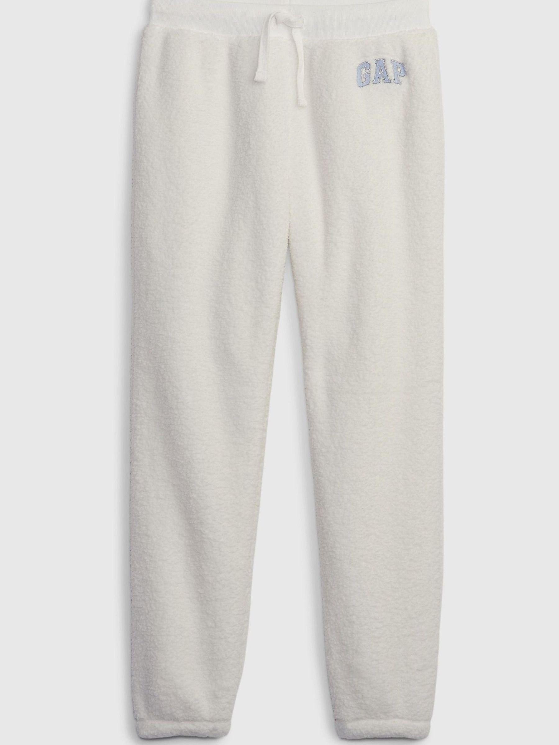 White Logo Sherpa Joggers - Image 1 of 2