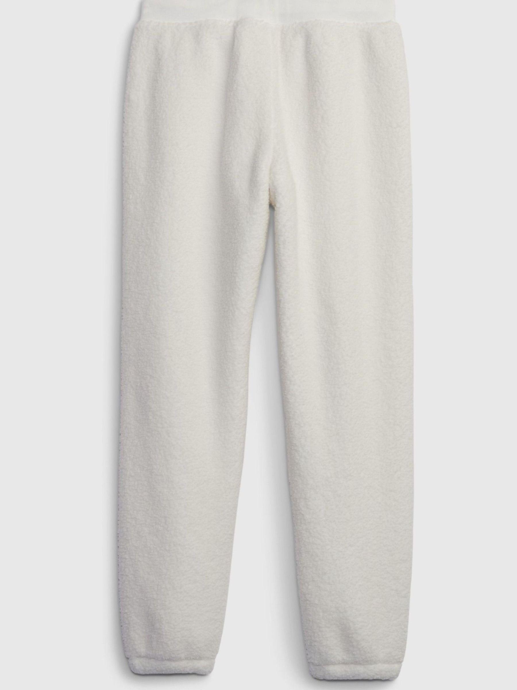 White Logo Sherpa Joggers - Image 2 of 2