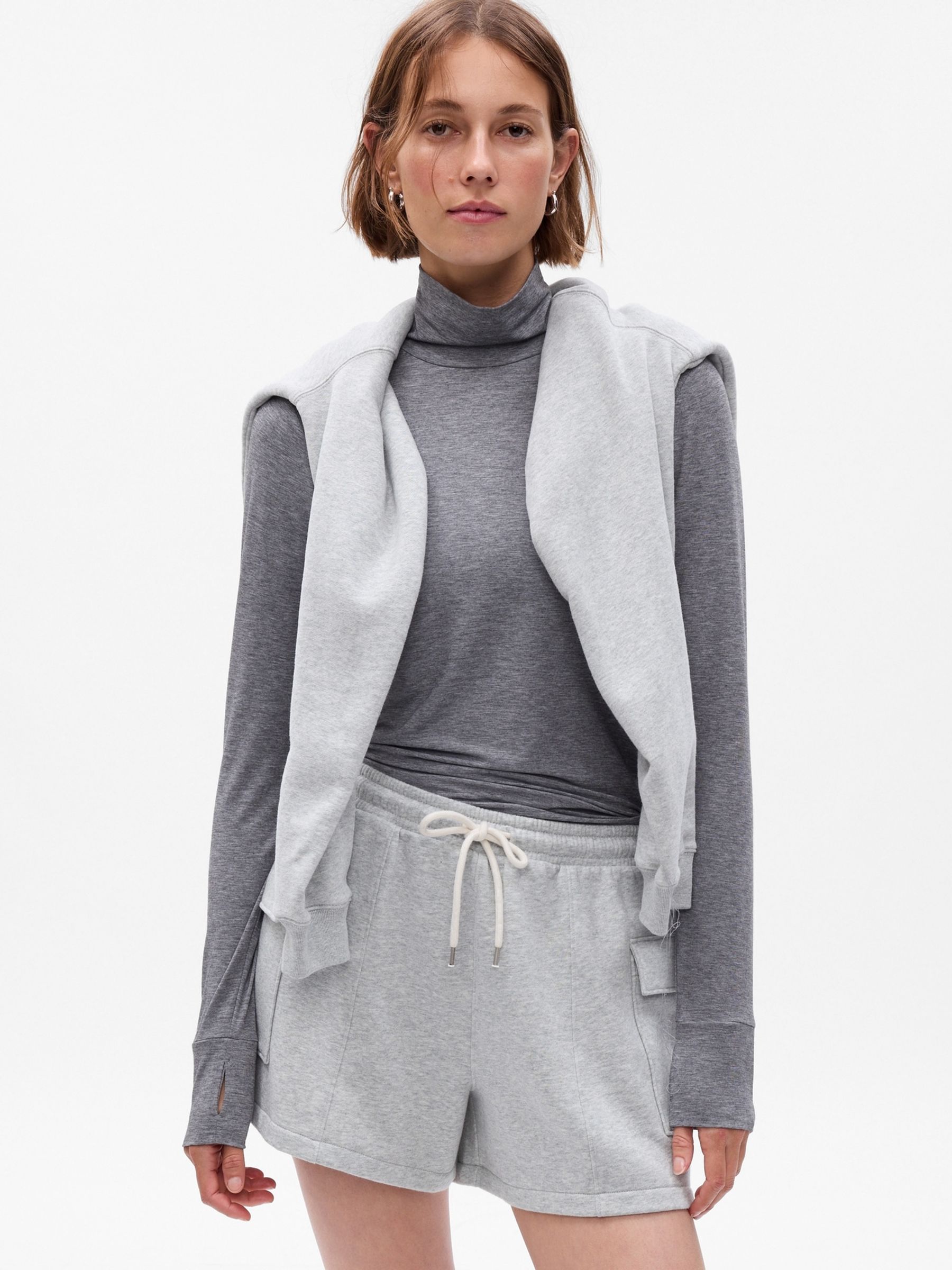 Grey Breathable Long Sleeve Turtle Neck T-Shirt - Image 1 of 1