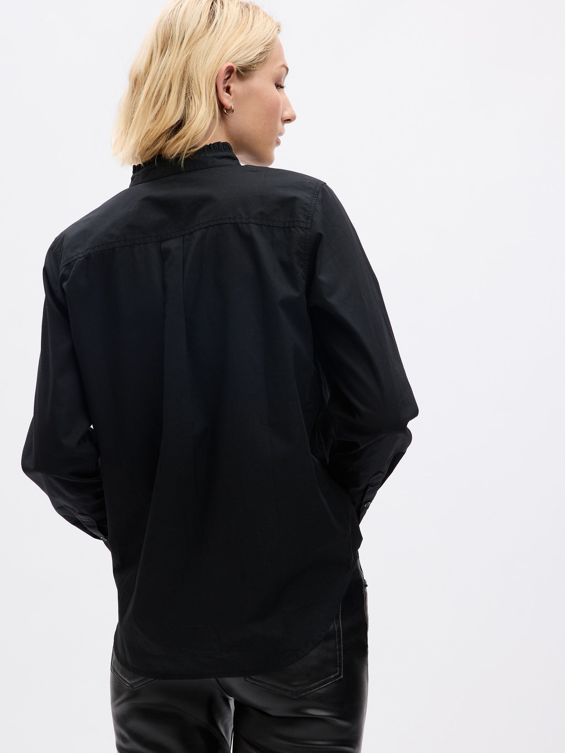 Black Organic Cotton Jeweled Buttoned Shirt - Image 2 of 2