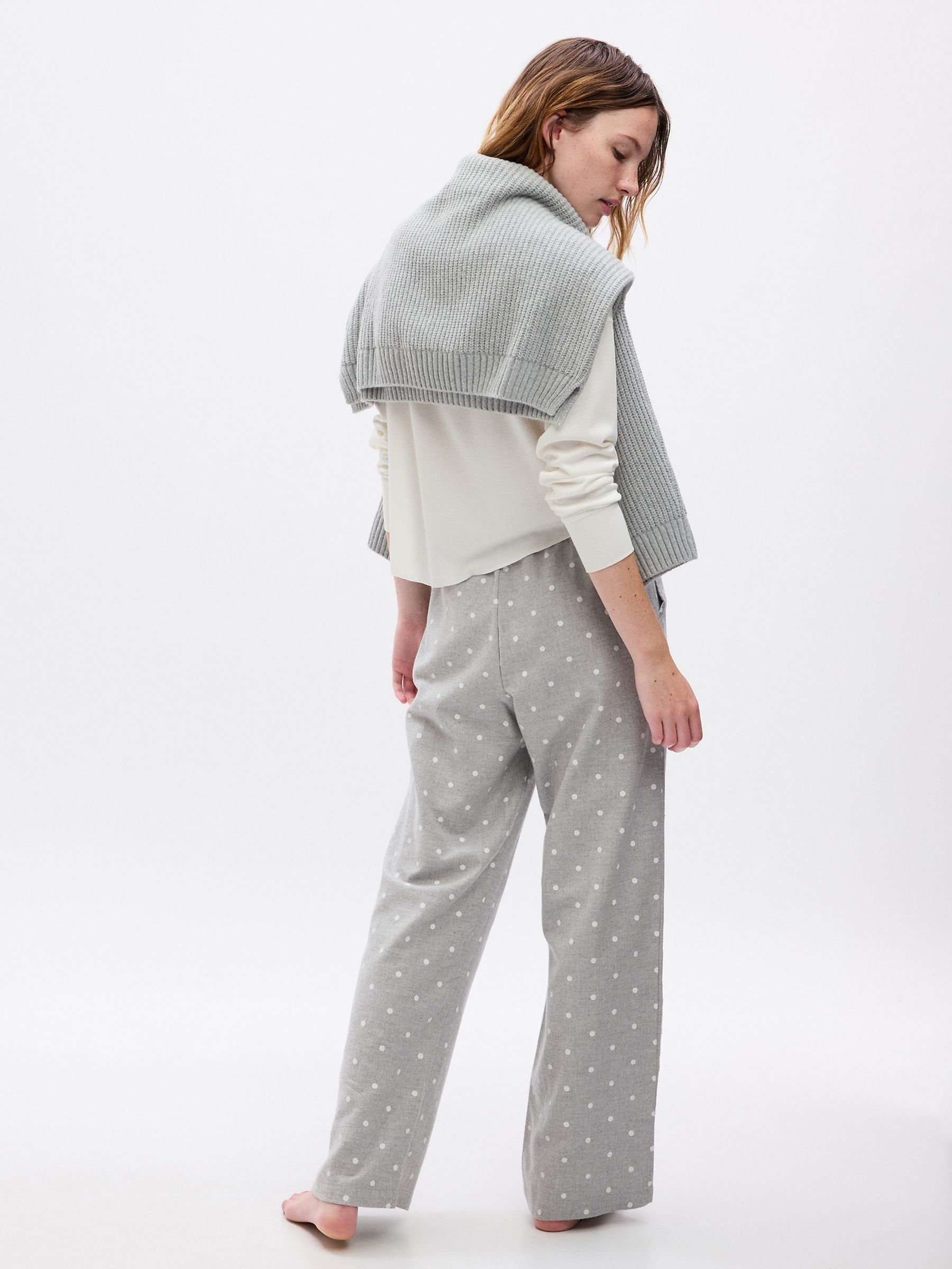 Grey Spot Flannel Pyjama Bottoms - Image 2 of 2